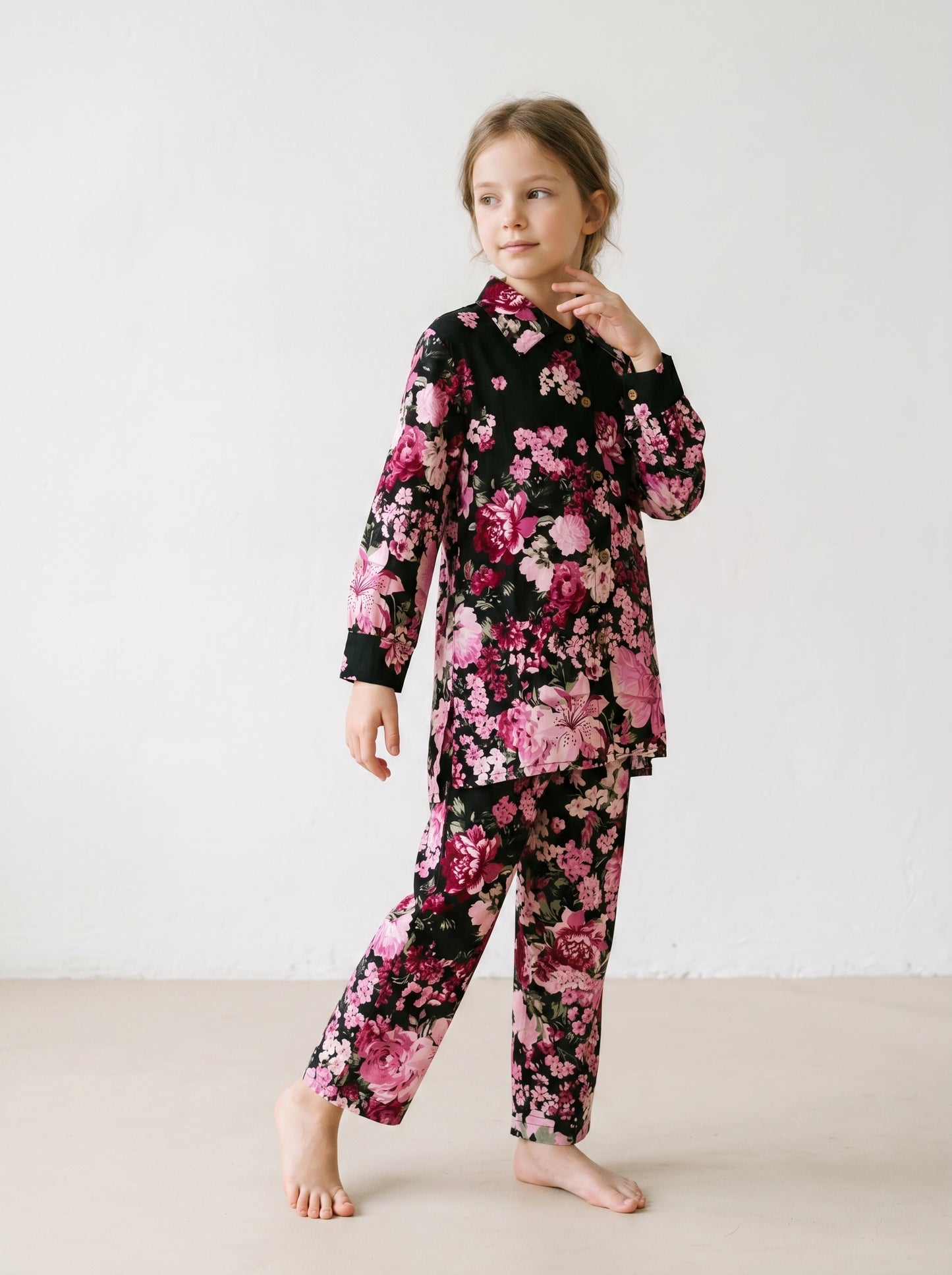 Cotton Printed Cord set 1543 Black