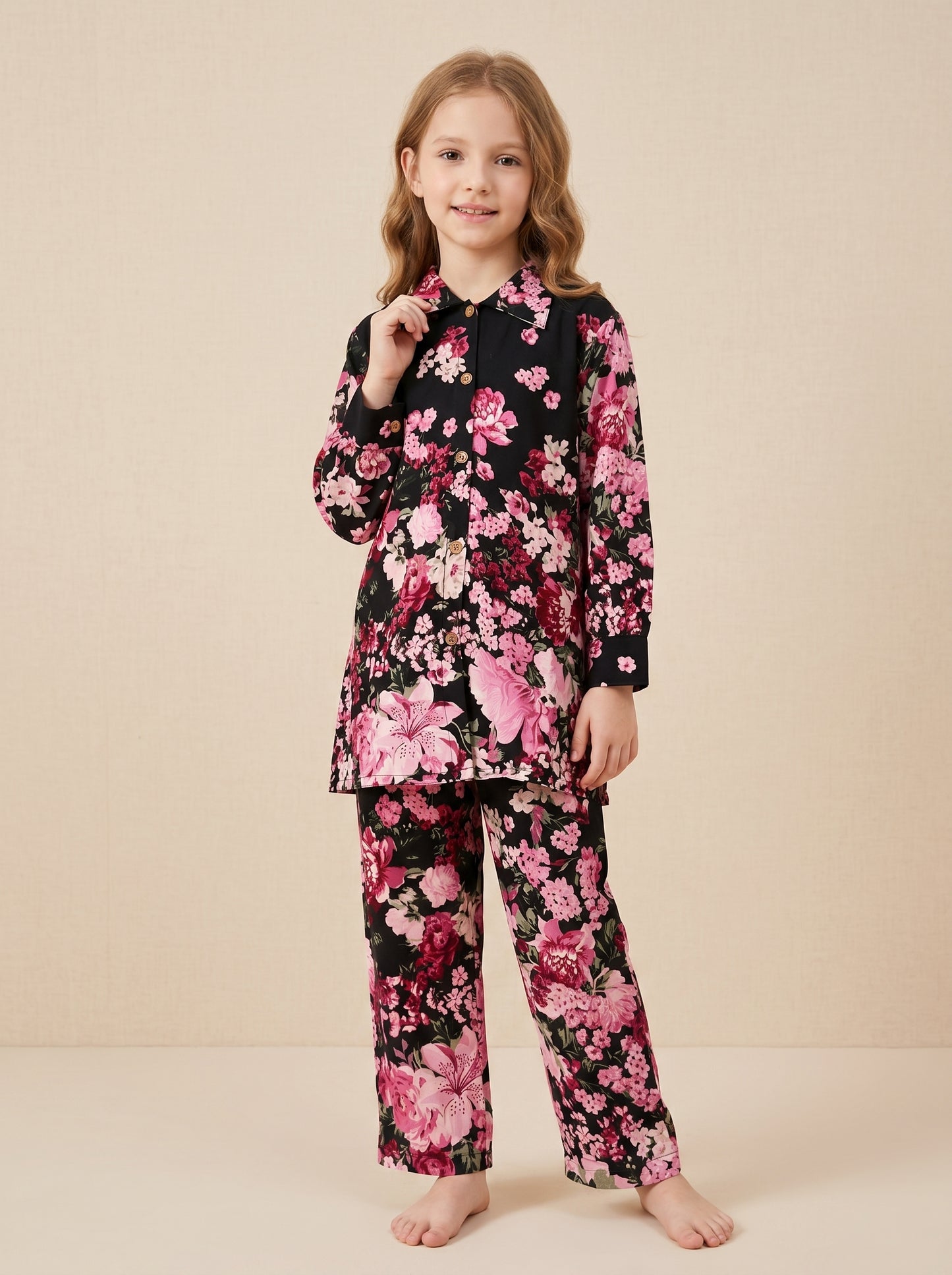 Cotton Printed Cord set 1543 Black