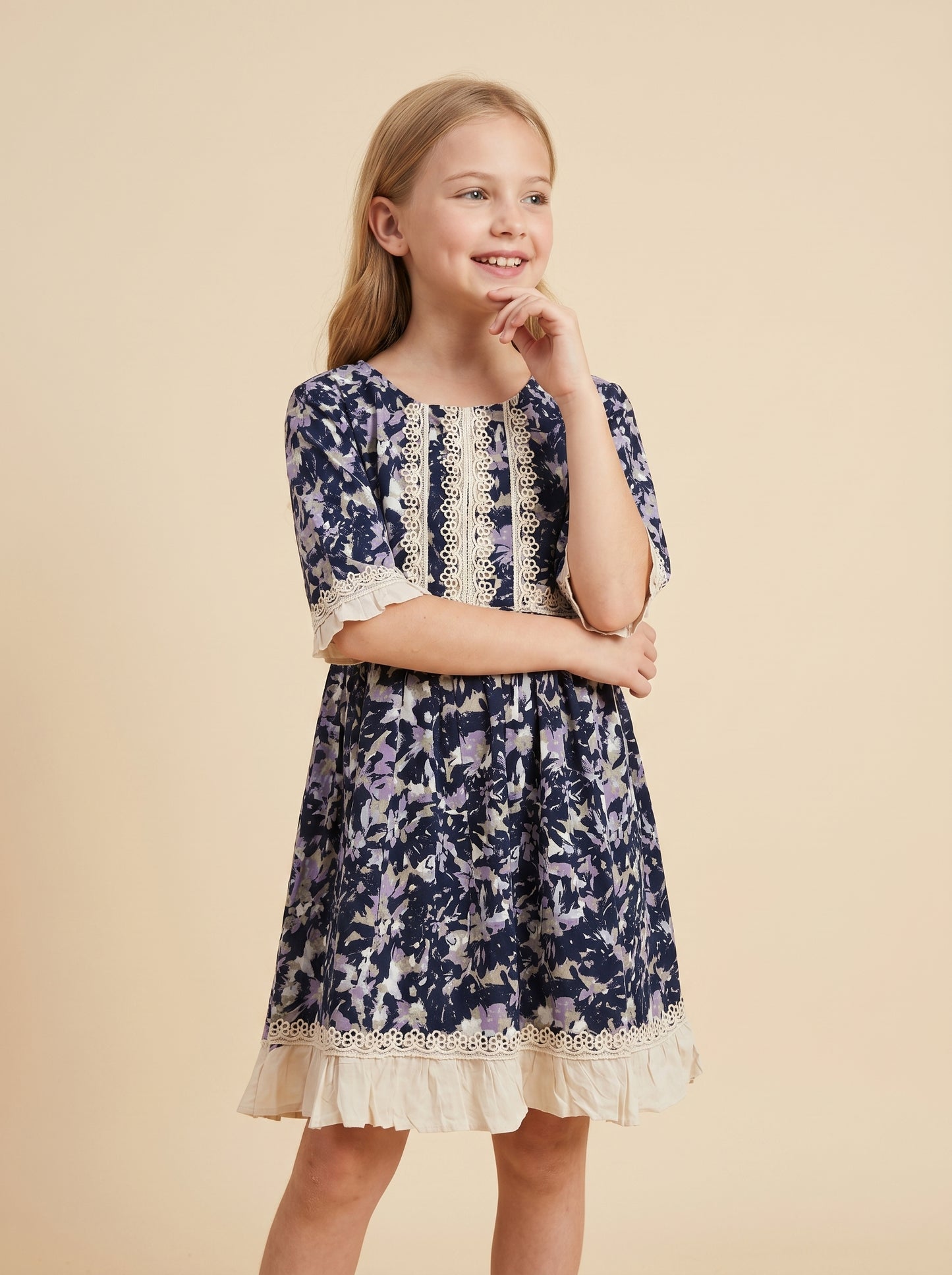 Cotton Printed Frock 1168 Blue