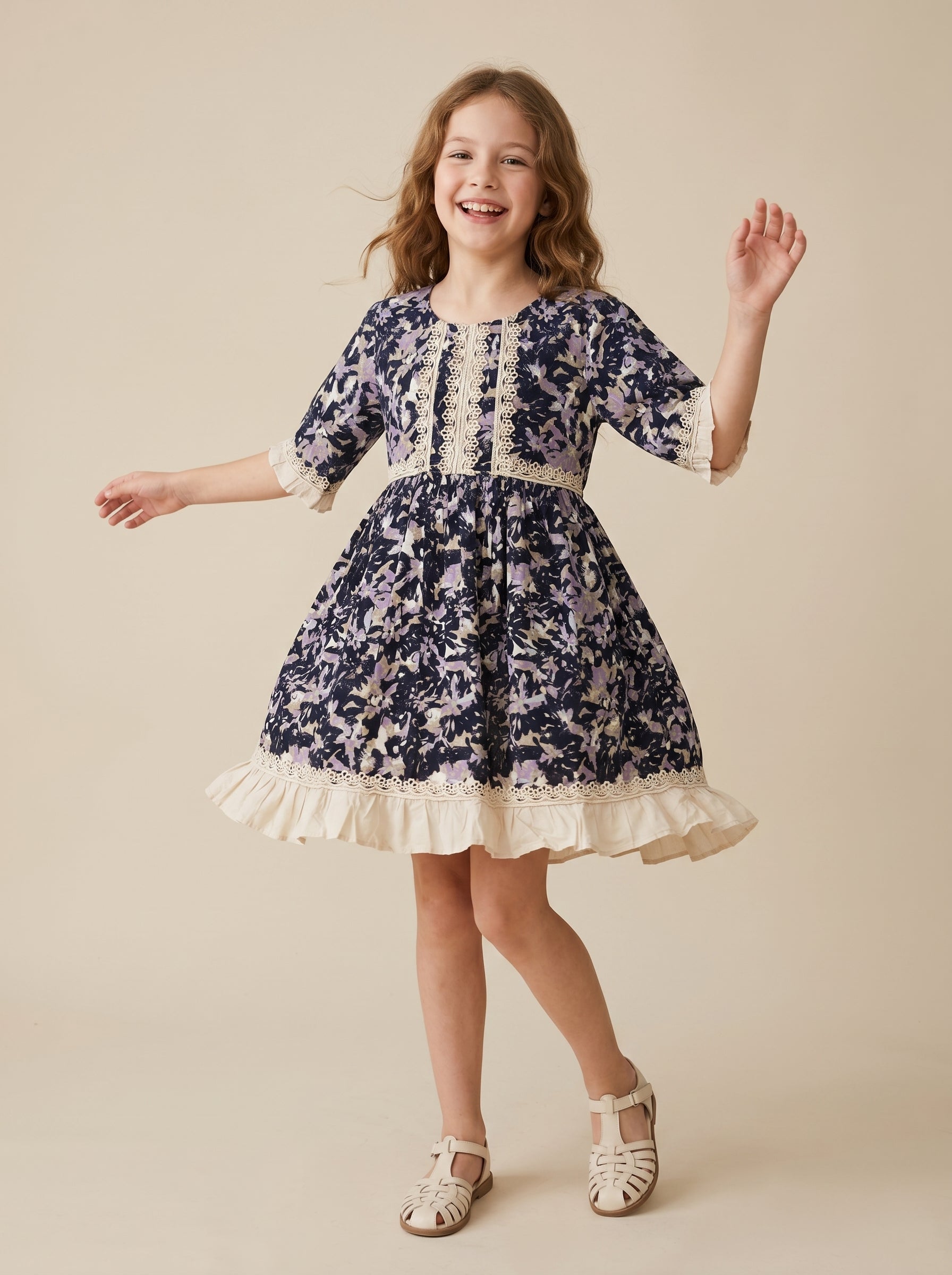 Cotton Printed Frock 1168 Blue – House Of IQF