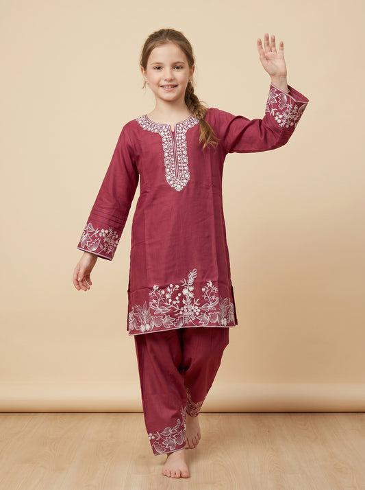 Cotton Embroidery Farshi Set 1549 Pink