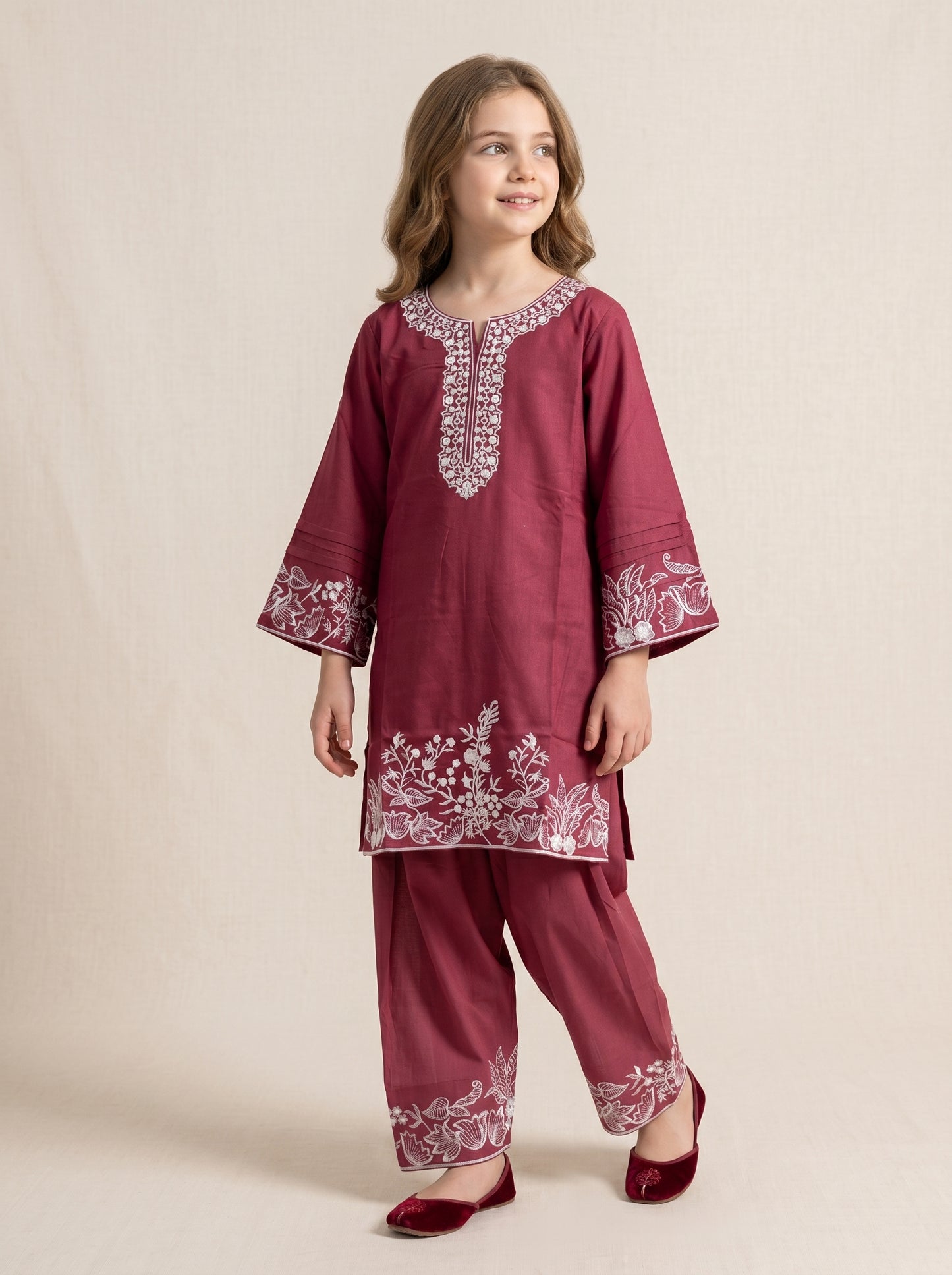 Cotton Embroidery Farshi Set 1549 Pink