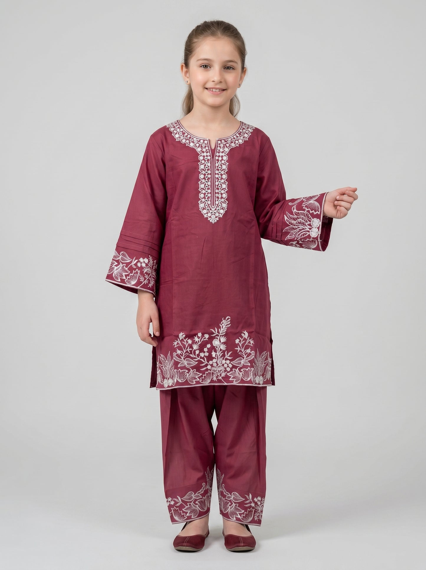 Cotton Embroidery Farshi Set 1549 Pink