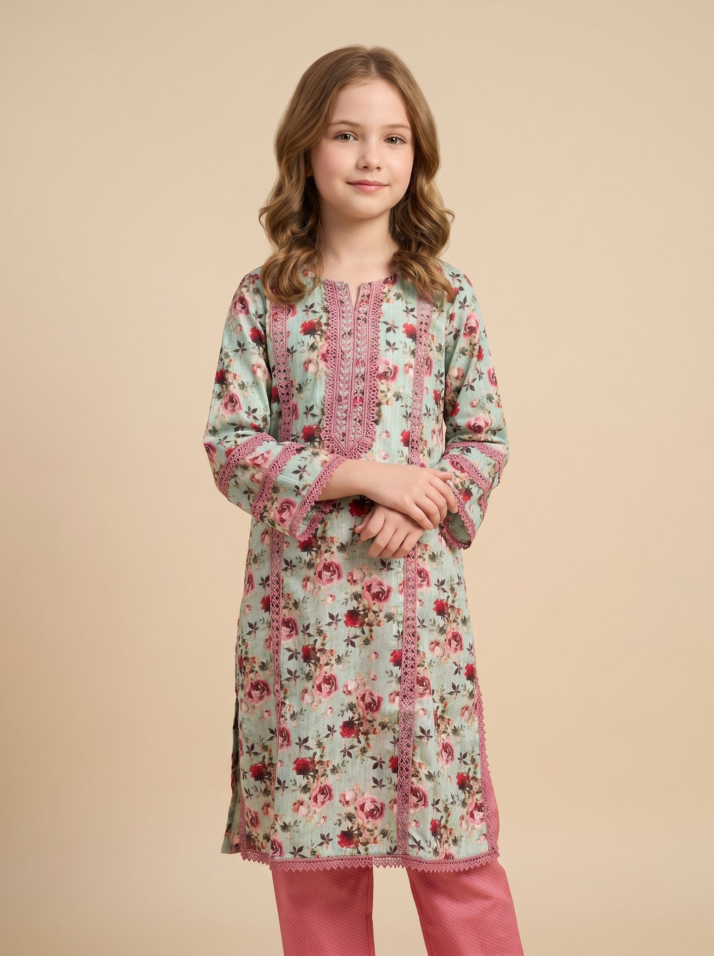 Cotton Printed Kurti Set 1552 green