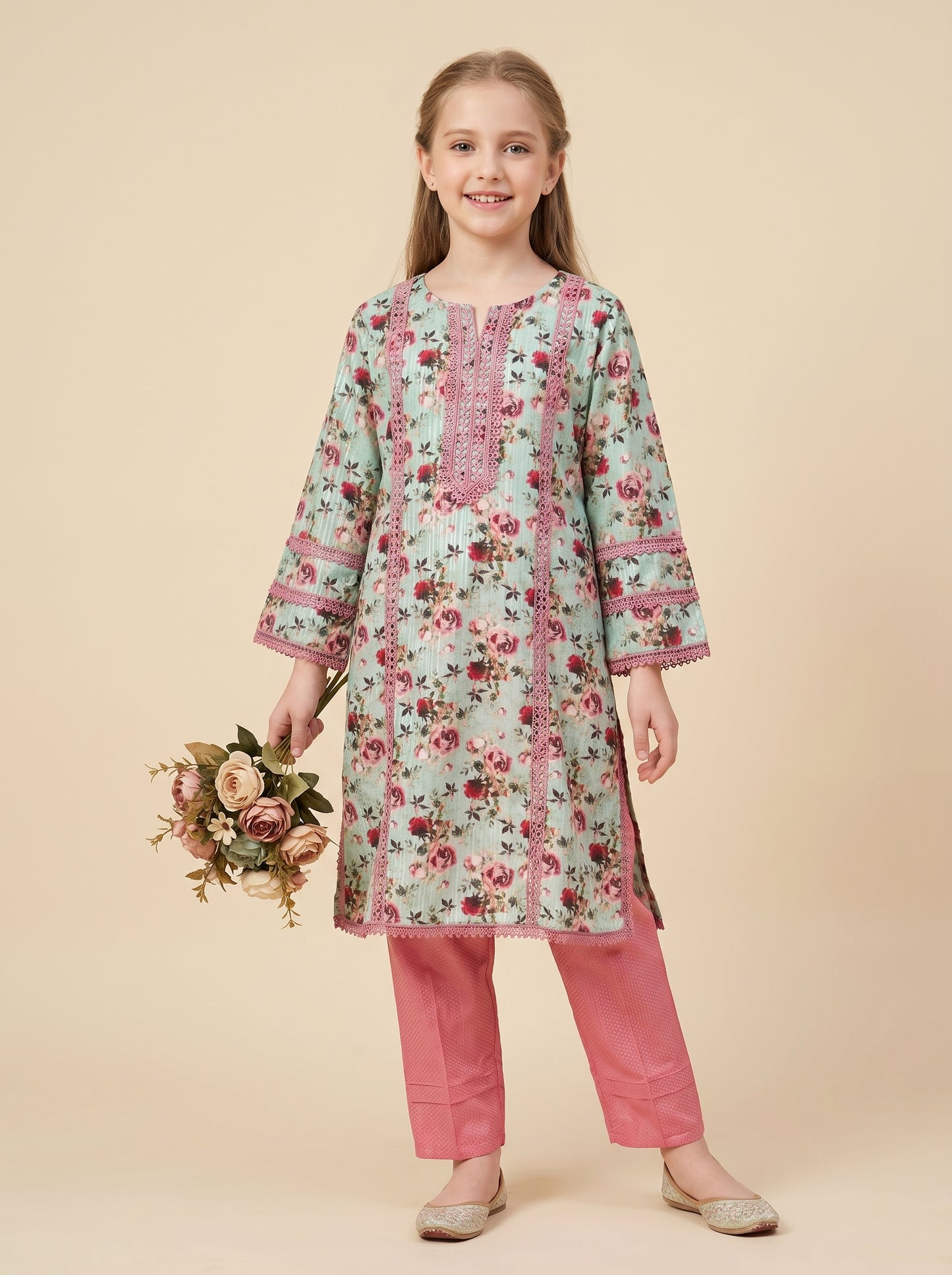 Cotton Printed Kurti Set 1552 green