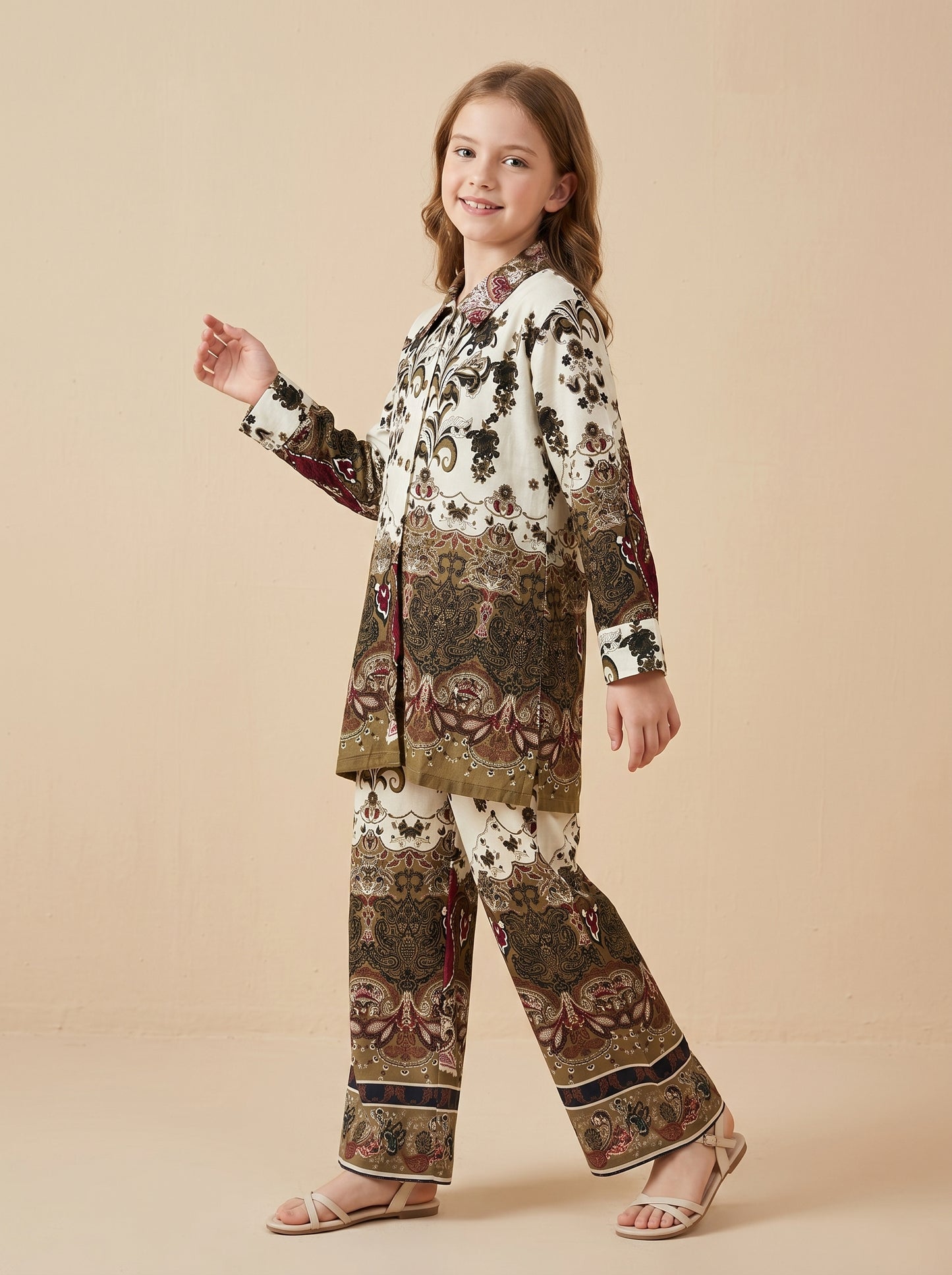 Cotton Printed Cord Set 1554 White