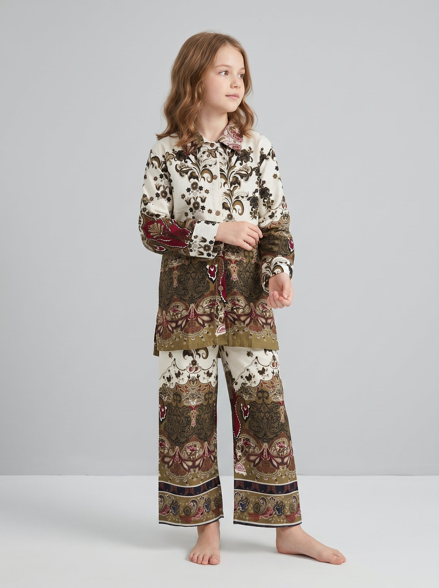Cotton Printed Cord Set 1554 White