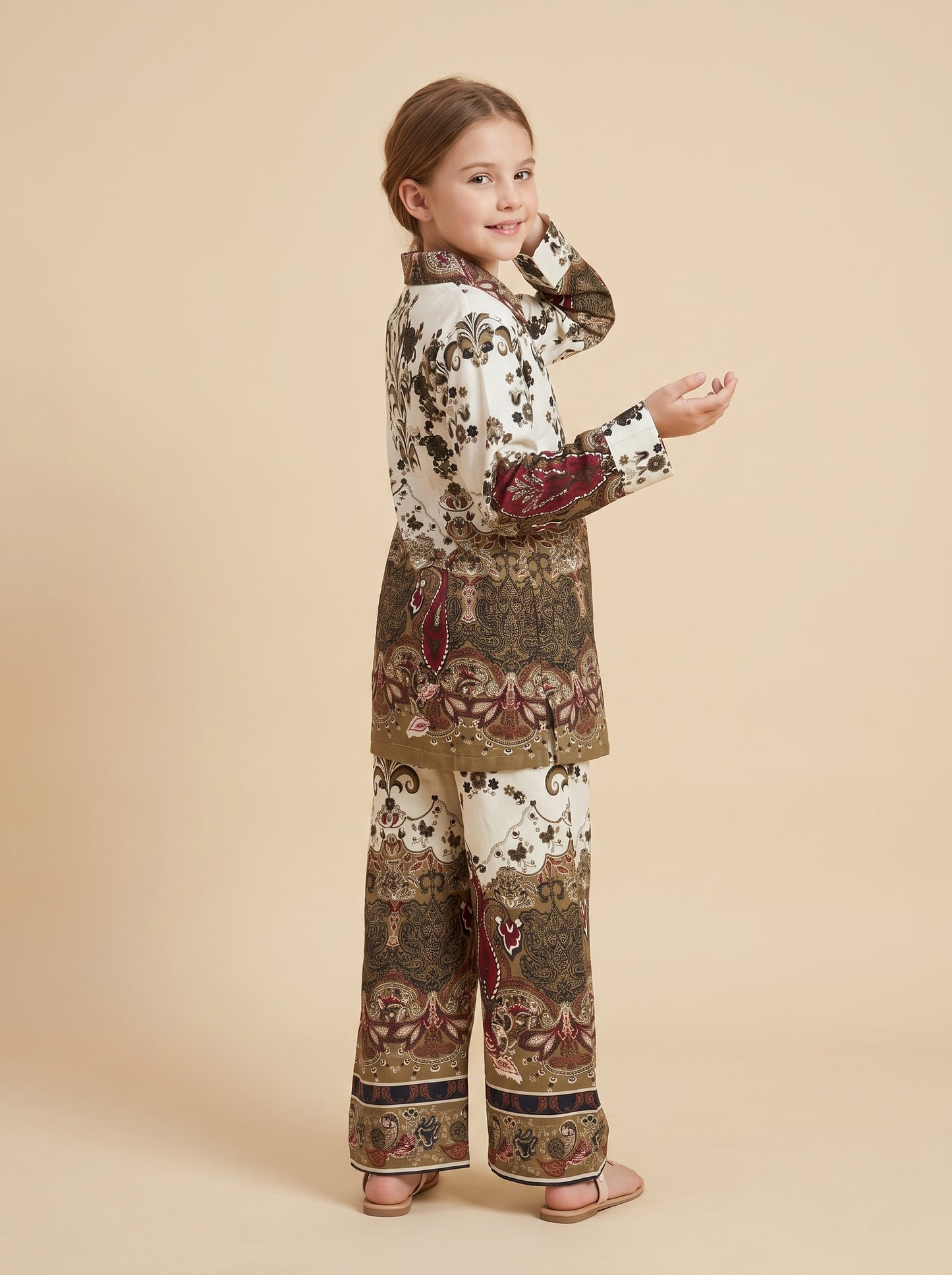 Cotton Printed Cord Set 1554 White