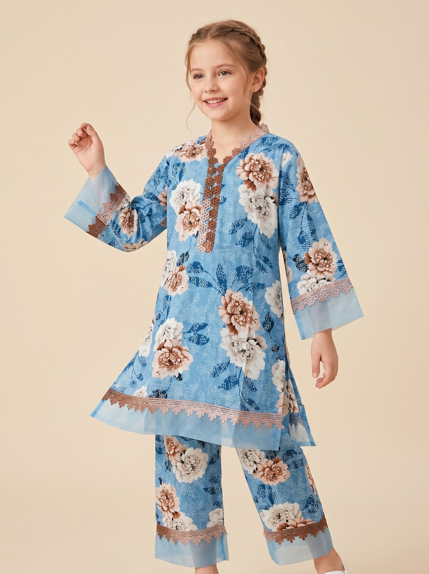 Cotton Printed kurti Set 1559 Blue