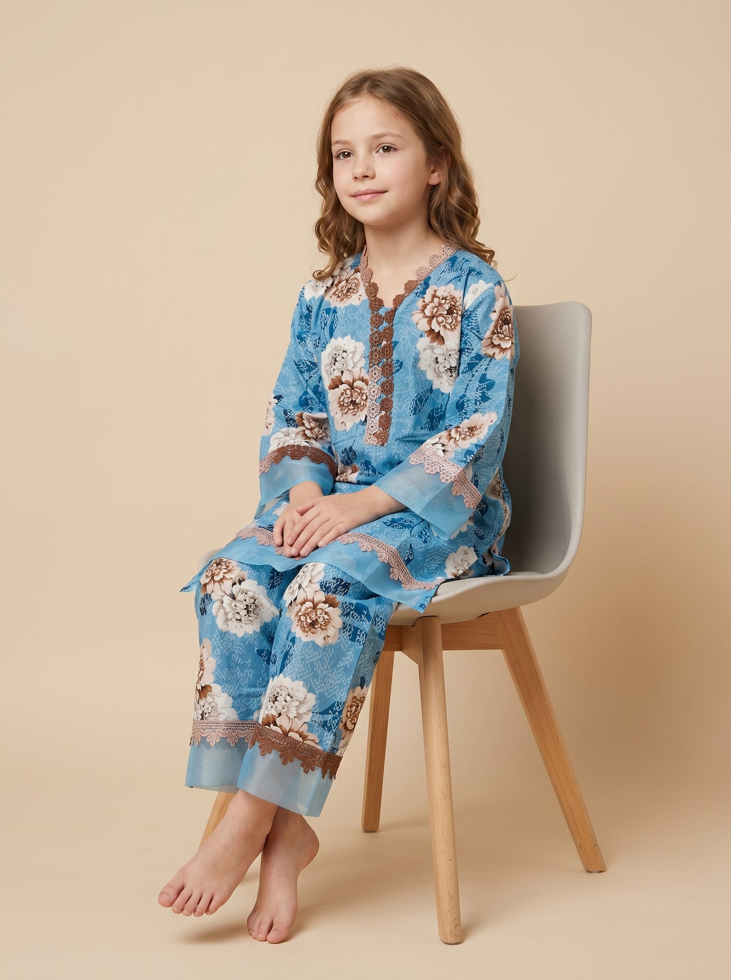 Cotton Printed kurti Set 1559 Blue
