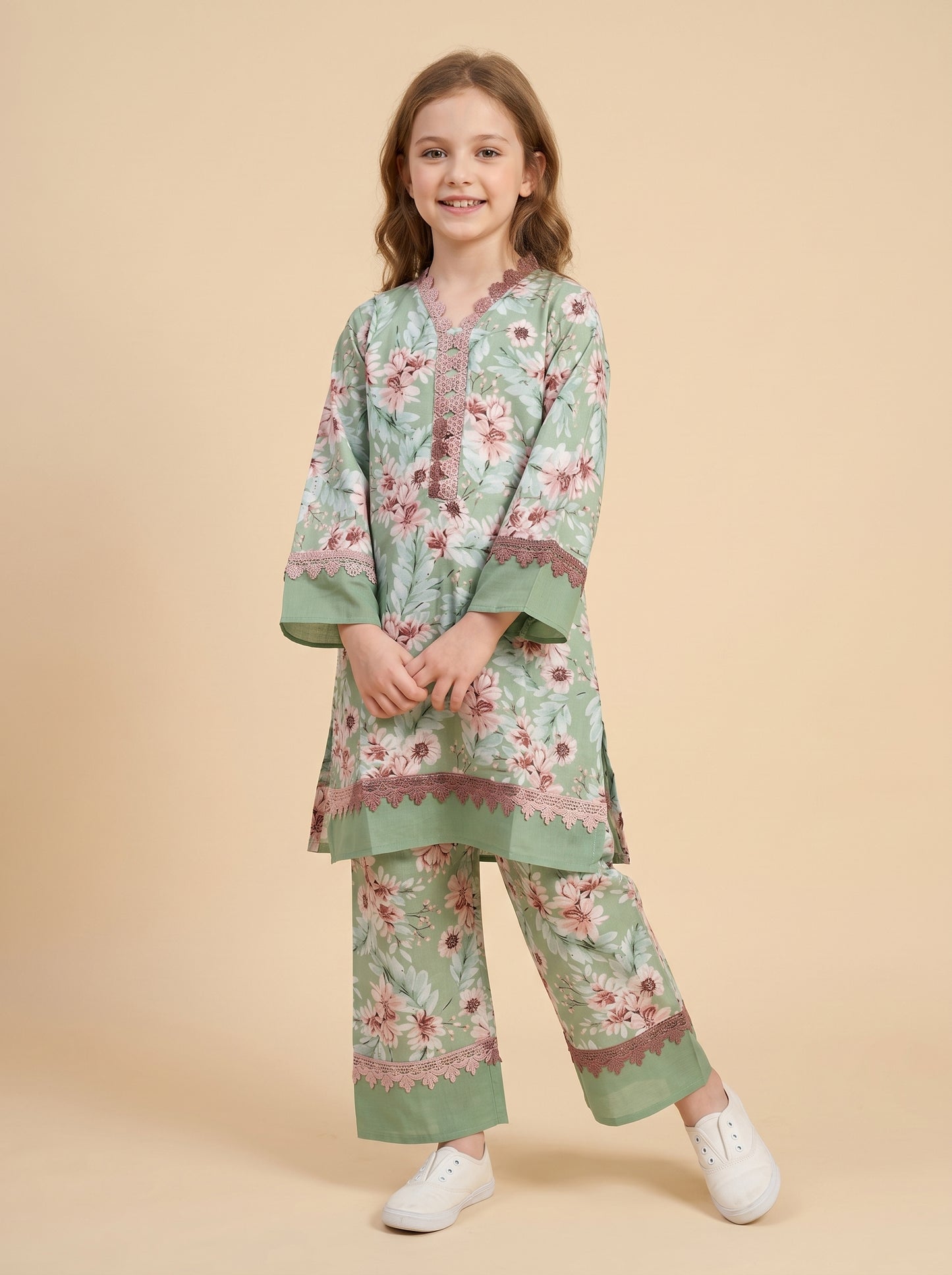 Cotton Printed Kurti Set 1560 Green