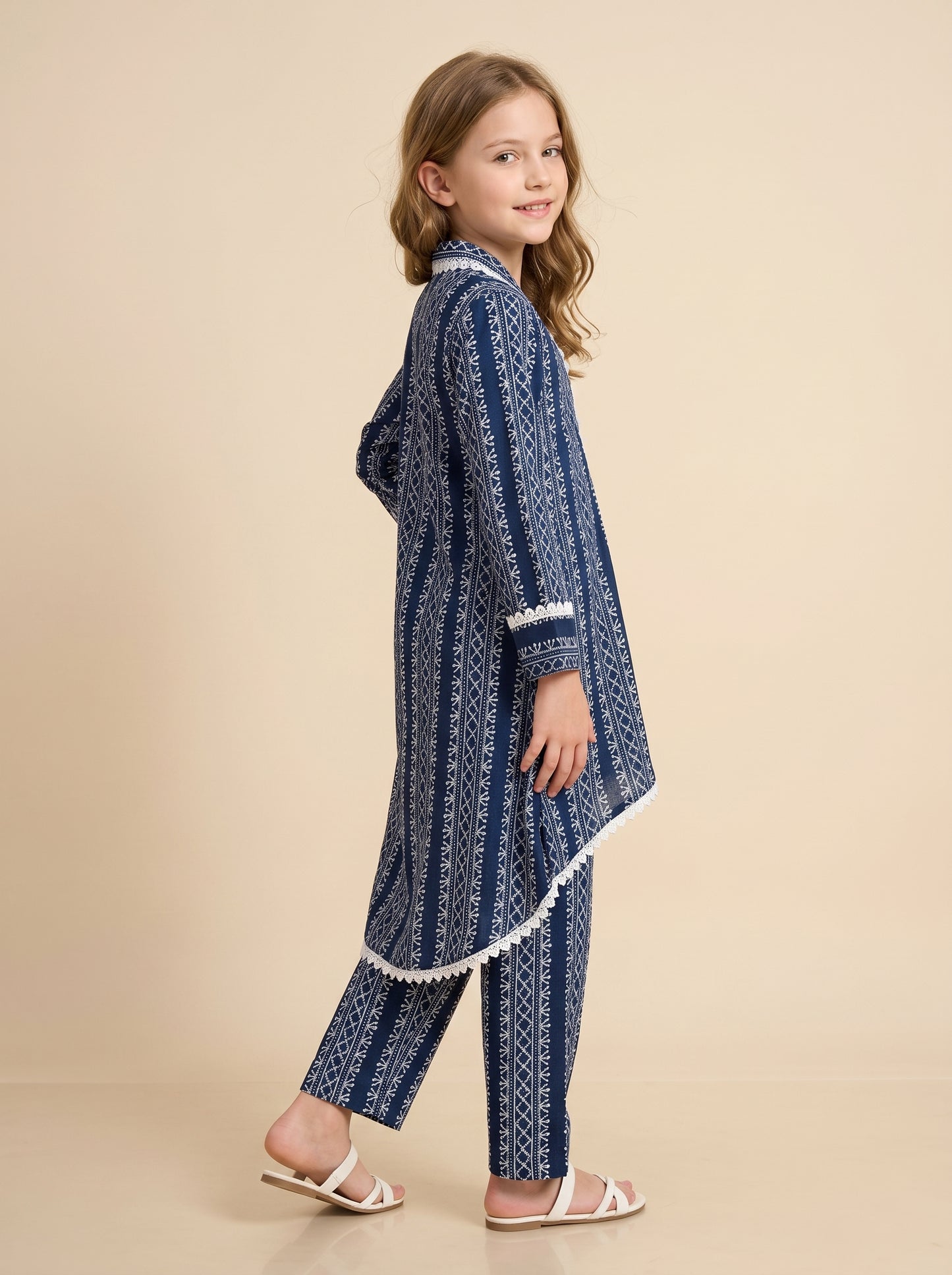 Cotton Printed Cord Set 1561 Blue