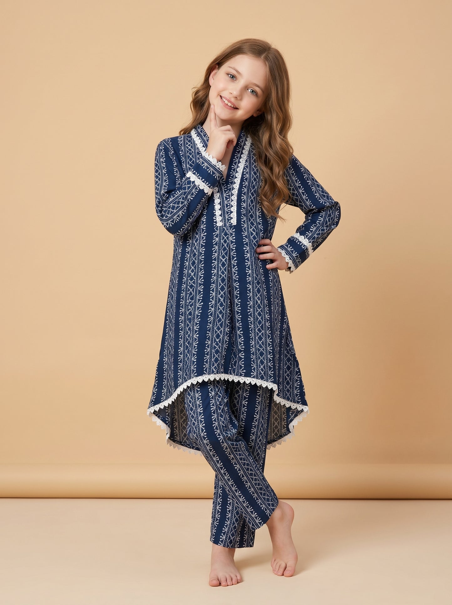 Cotton Printed Cord Set 1561 Blue