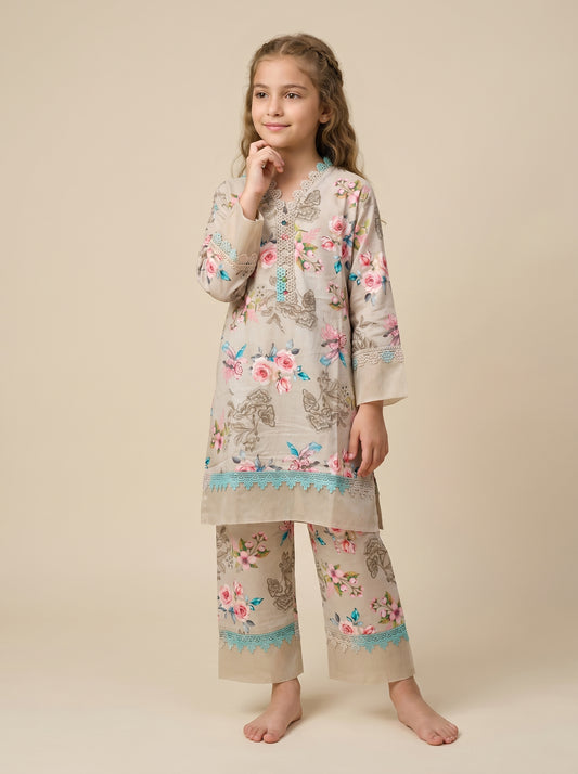 Cotton Printed Cord Set 1562 Cream