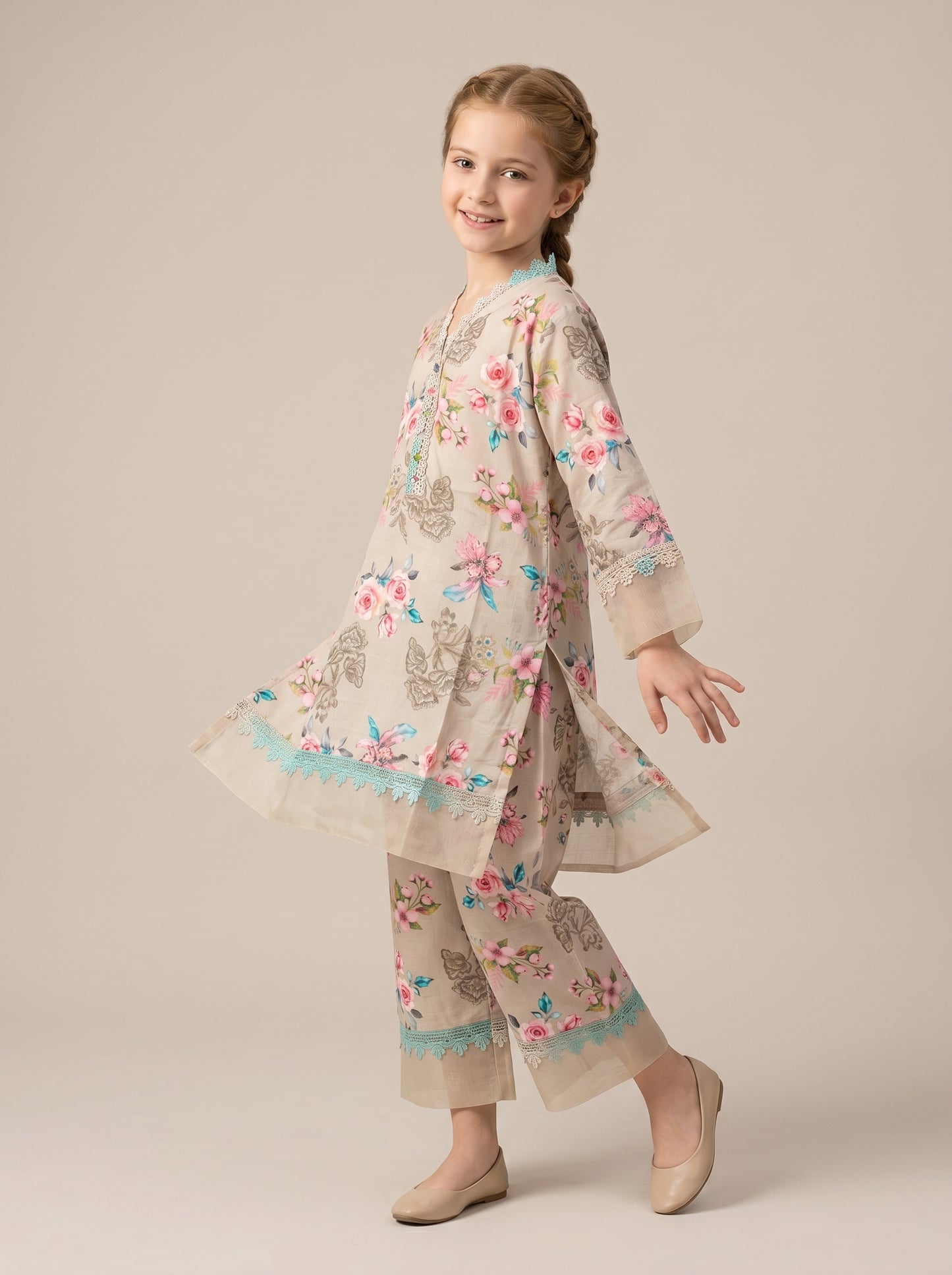 Cotton Printed Cord Set 1562 Cream