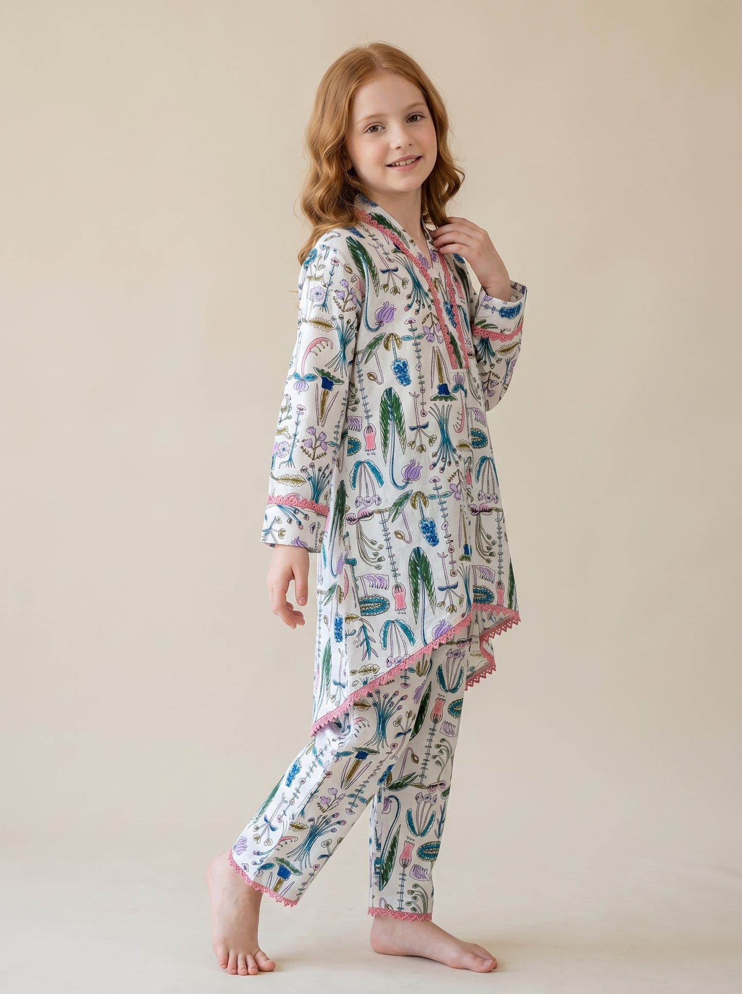 Cotton Printed Cord Set 1563 White
