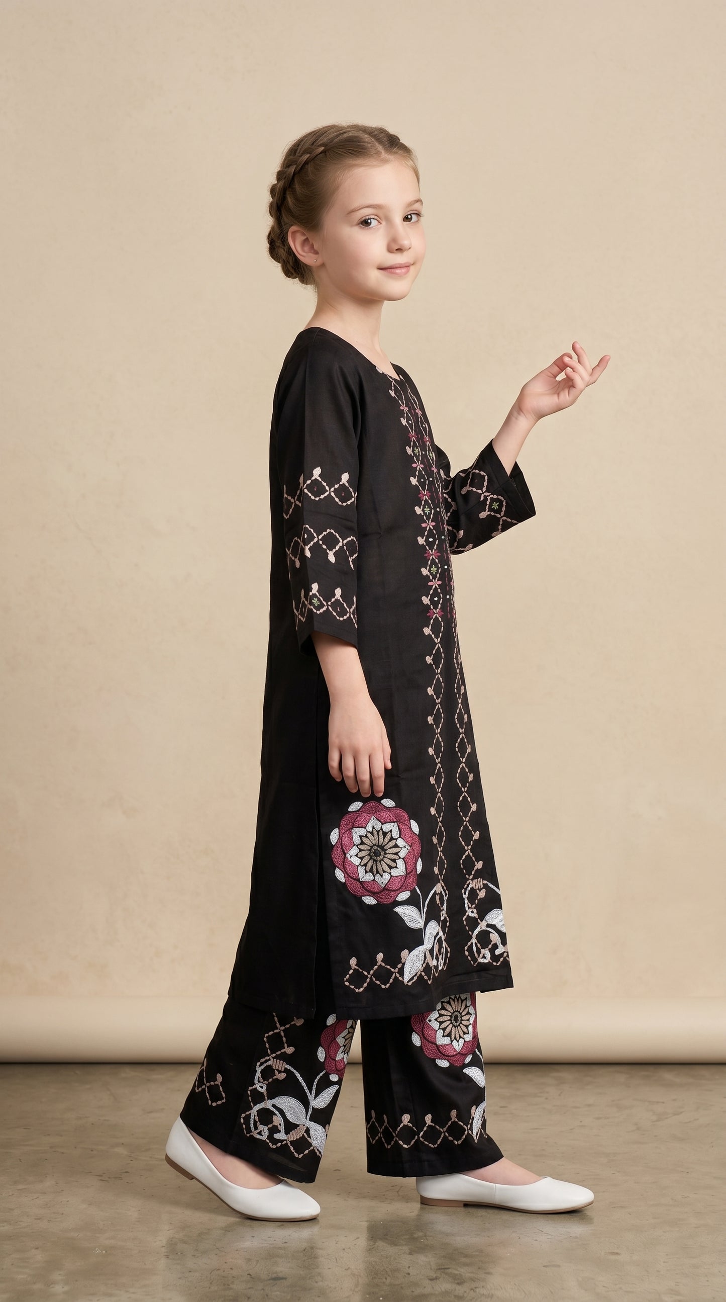 Cotton Printed Kurti Set 1592 Black