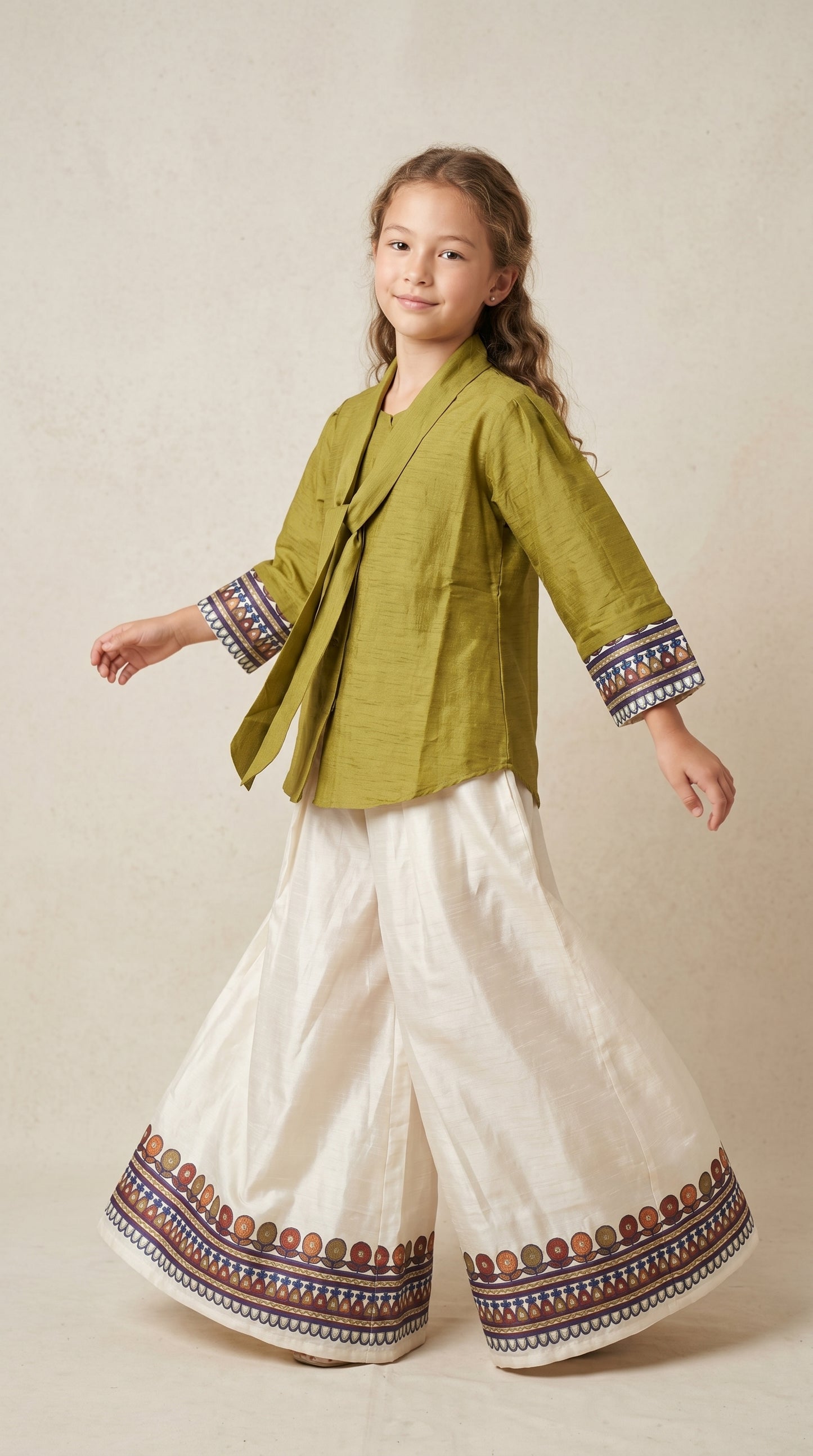 Satin Printed Plazo Set 1593 Green