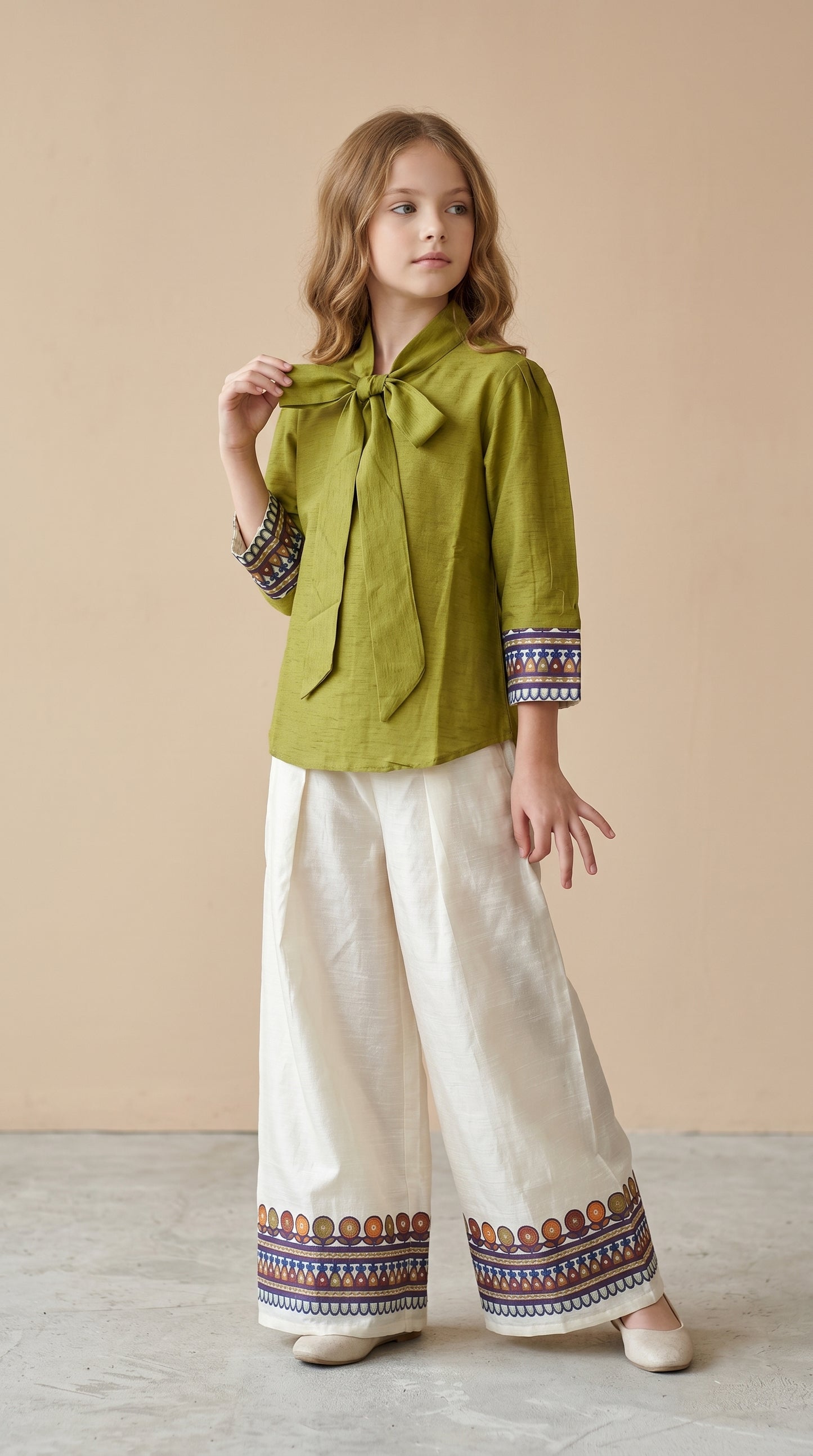 Satin Printed Plazo Set 1593 Green