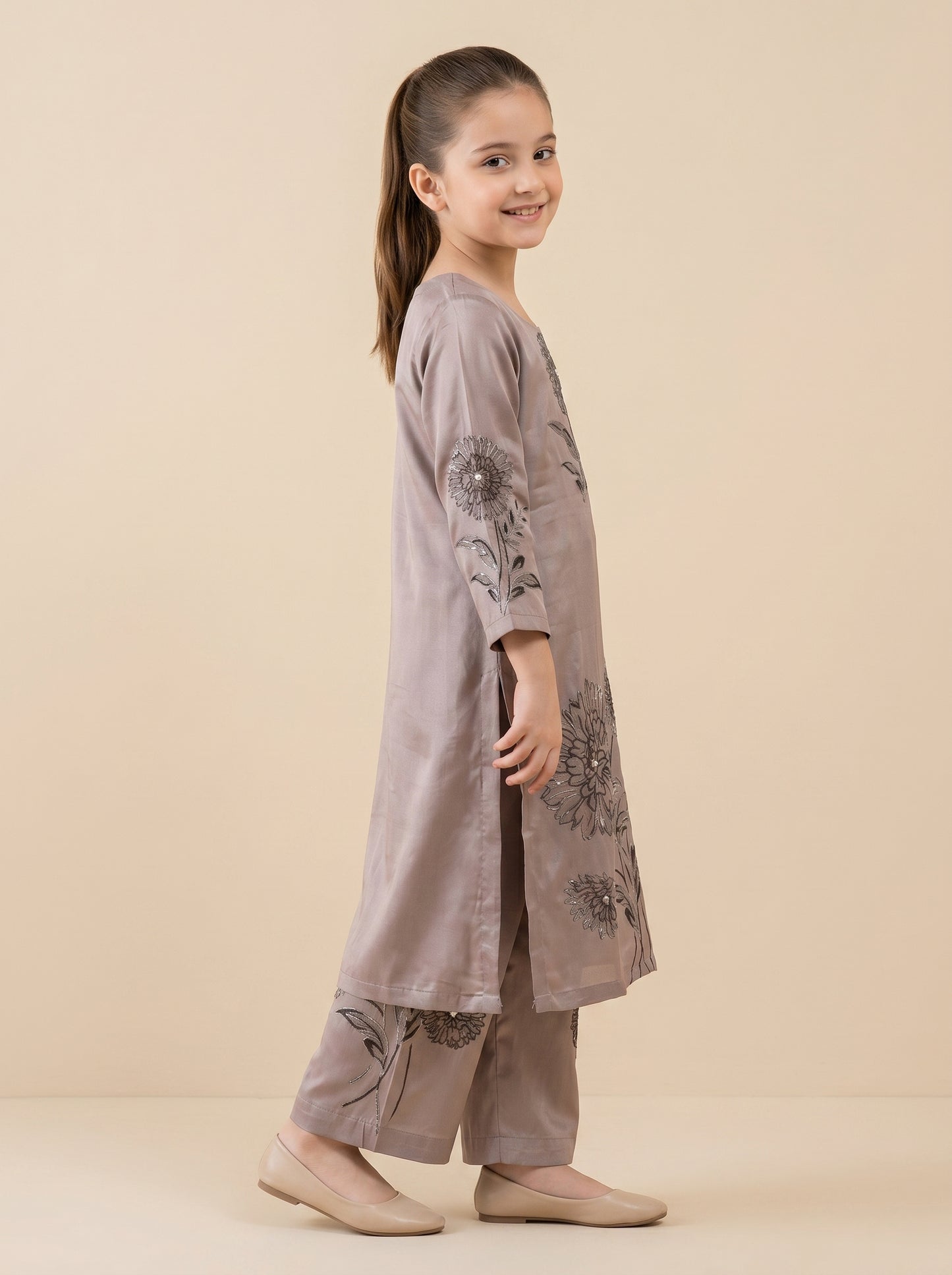 Cotton Printed Kurti Set 1616 Grey