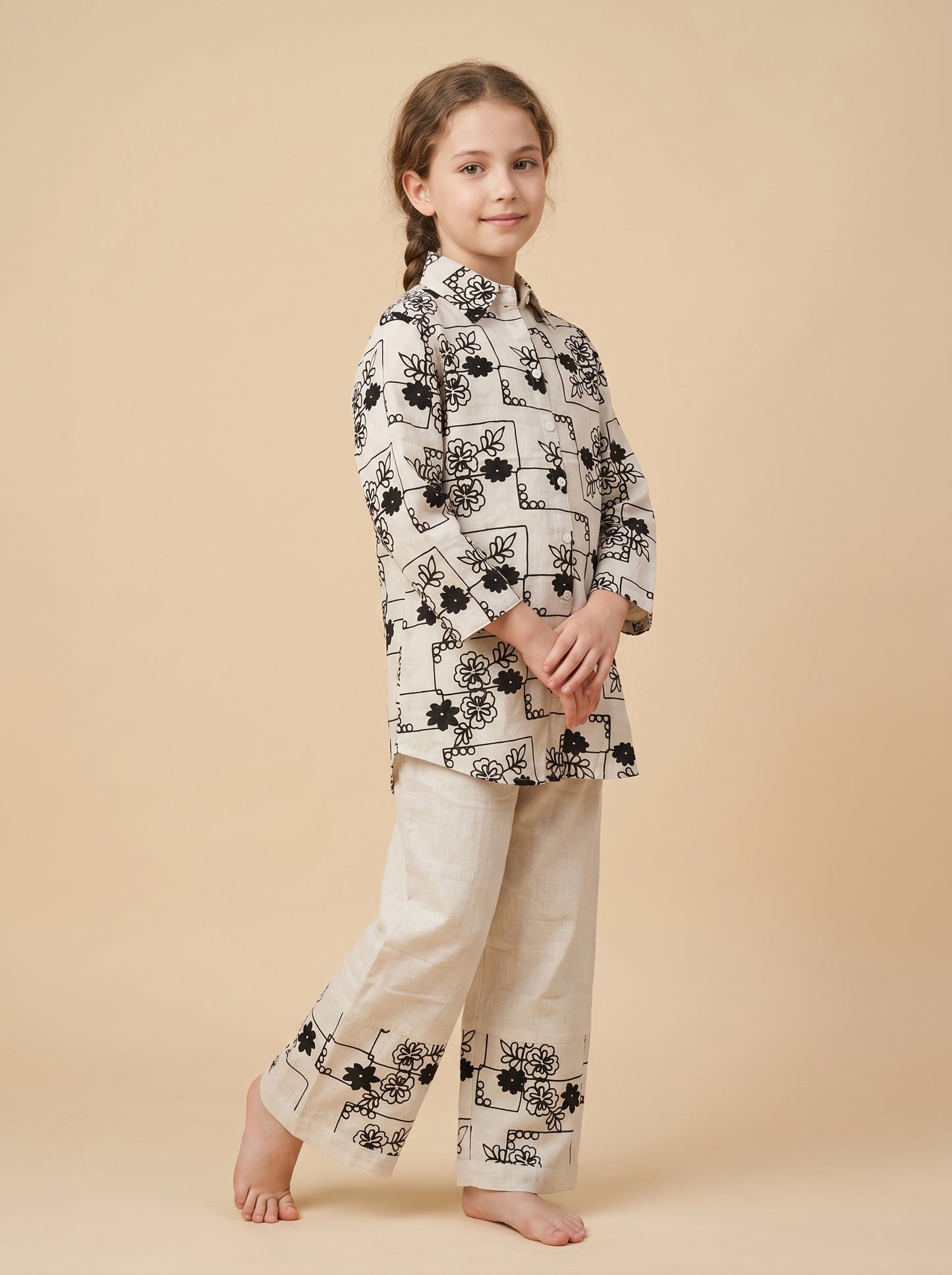 Cotton Printed Cord Set 1618 Black