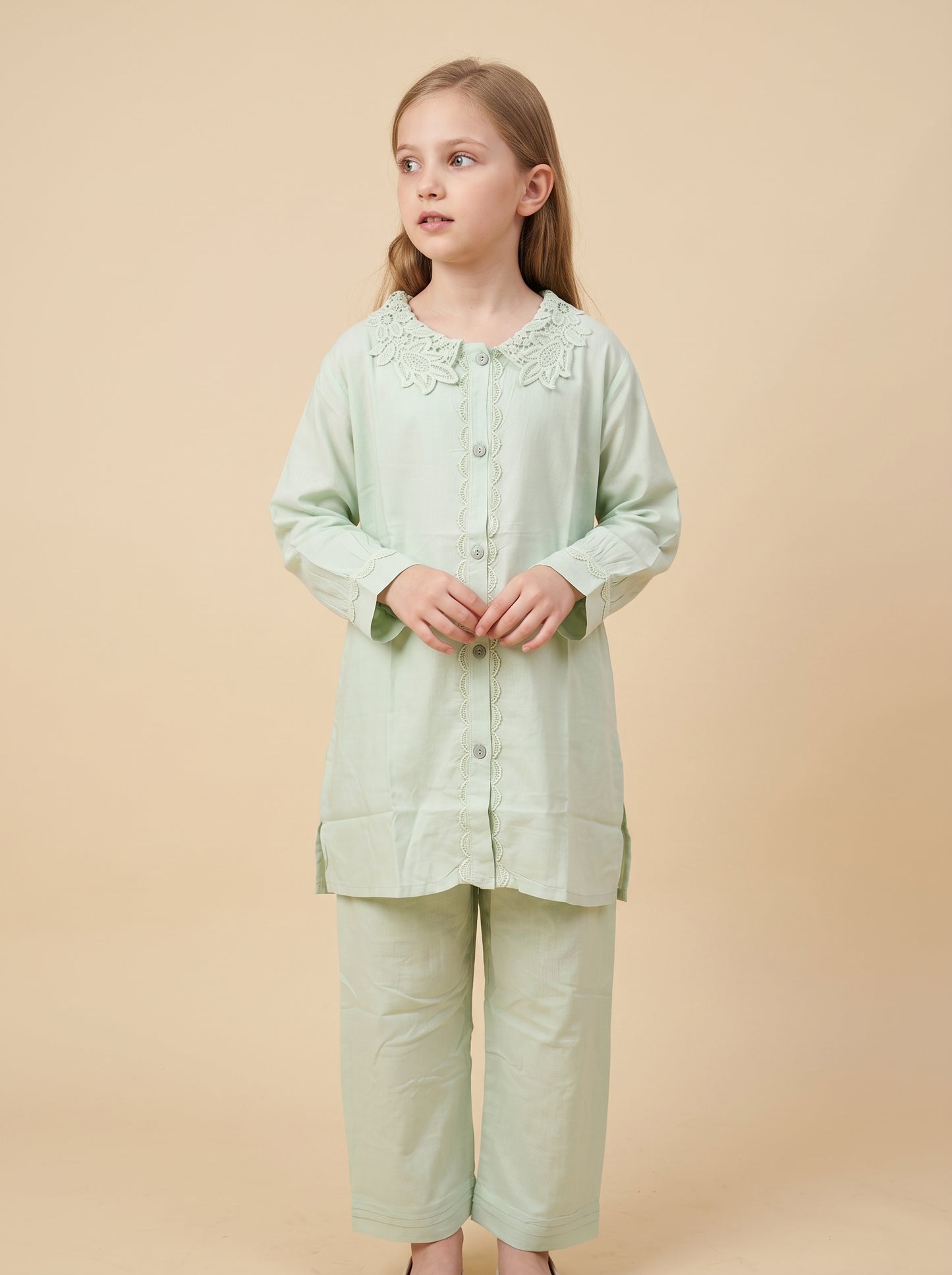 Cotton Solid Cord Set 1639 Green