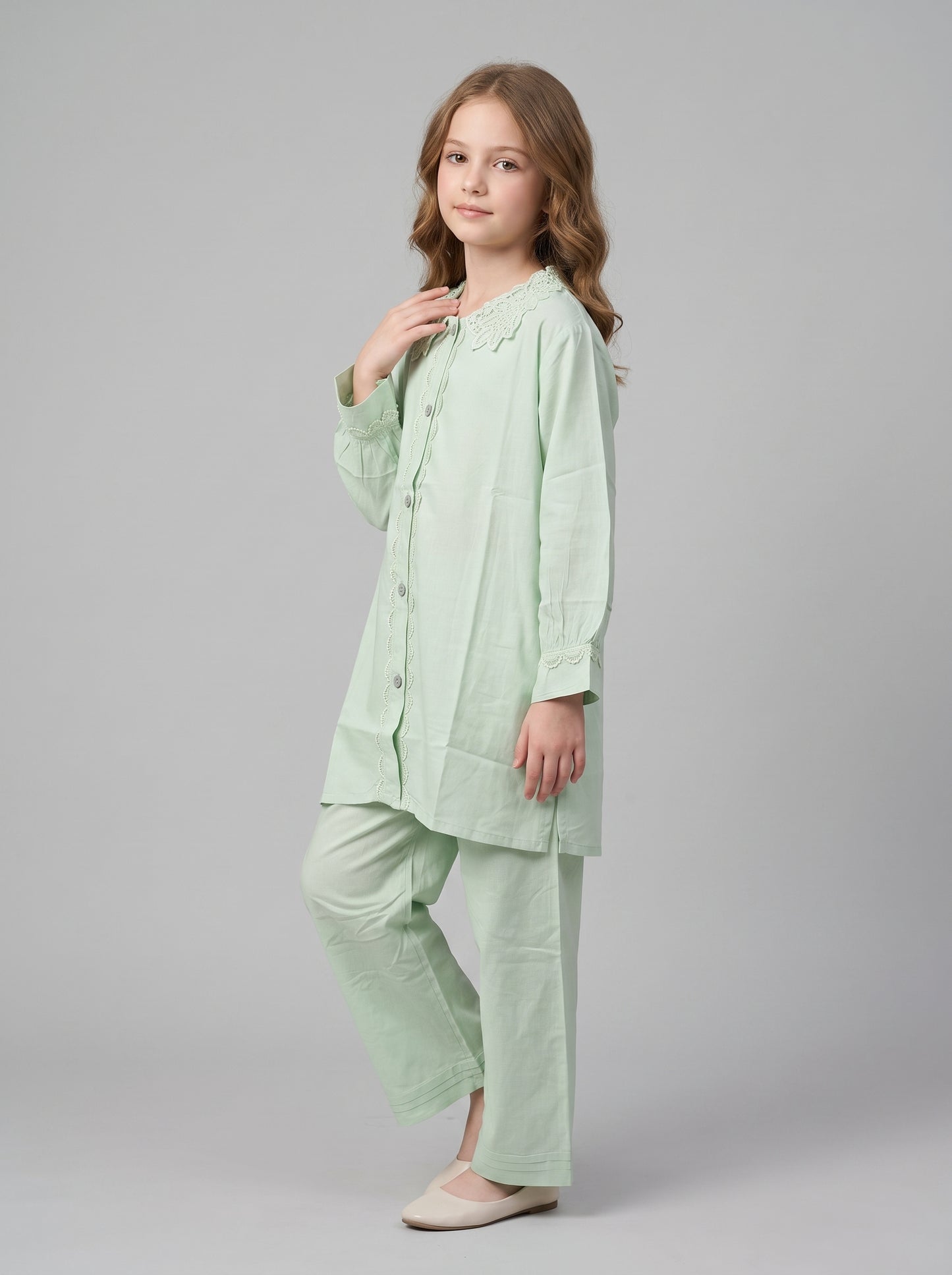 Cotton Solid Cord Set 1639 Green