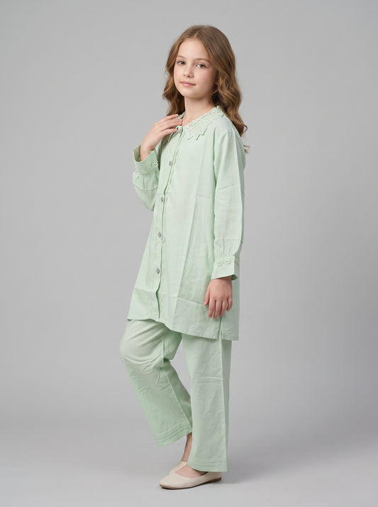 Cotton Solid Cord Set 1639 Green