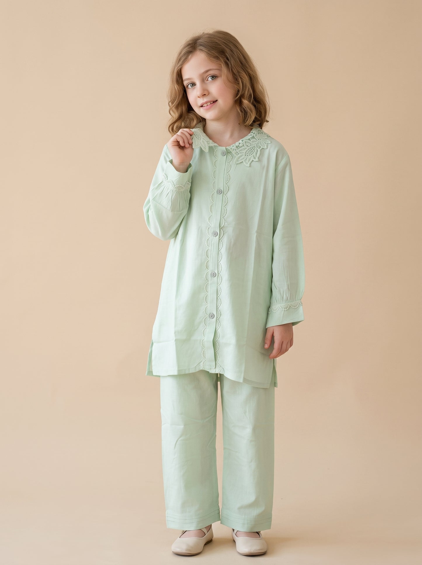 Cotton Solid Cord Set 1639 Green