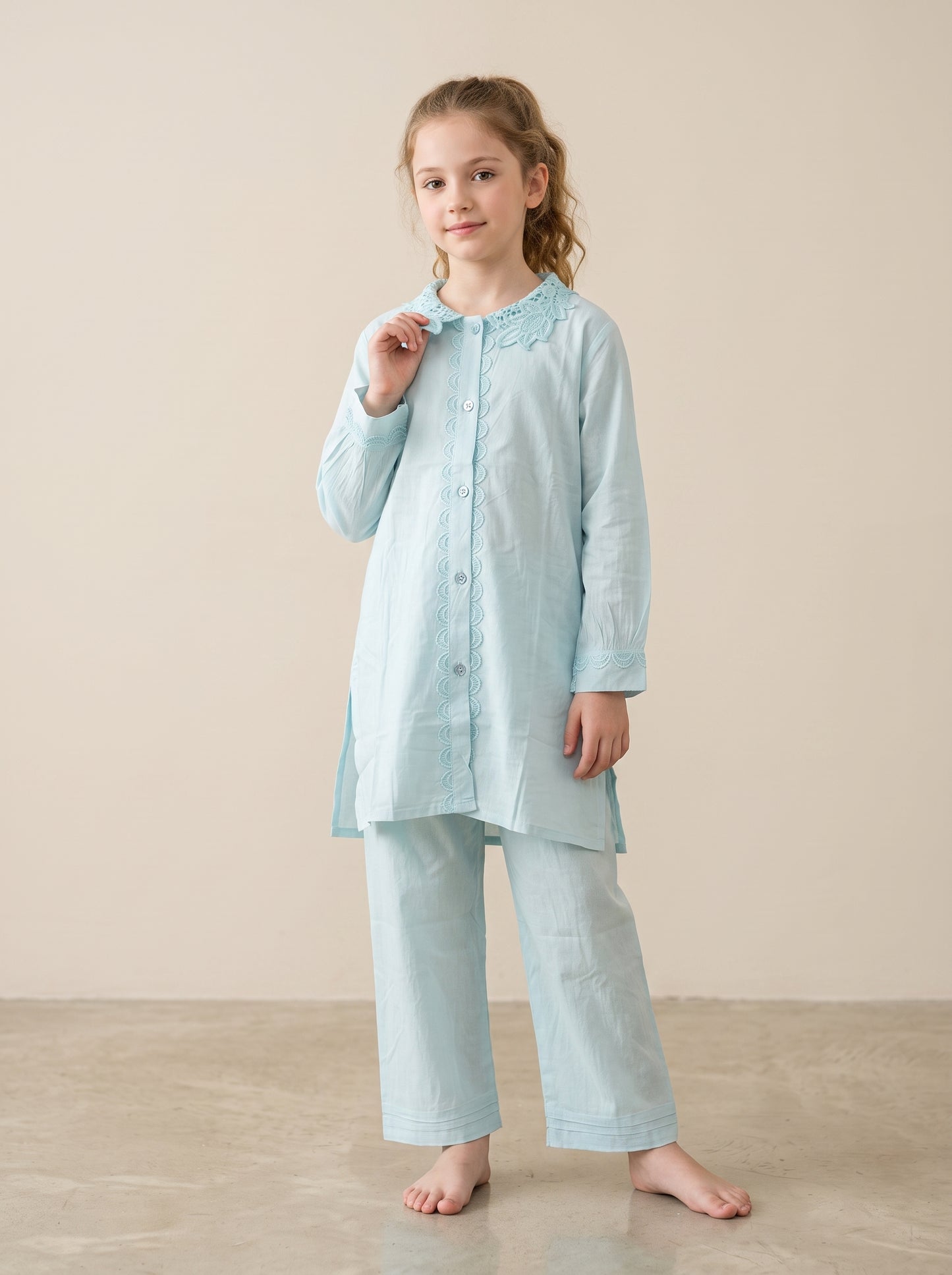 Cotton Solid Cord Set 1643 Blue