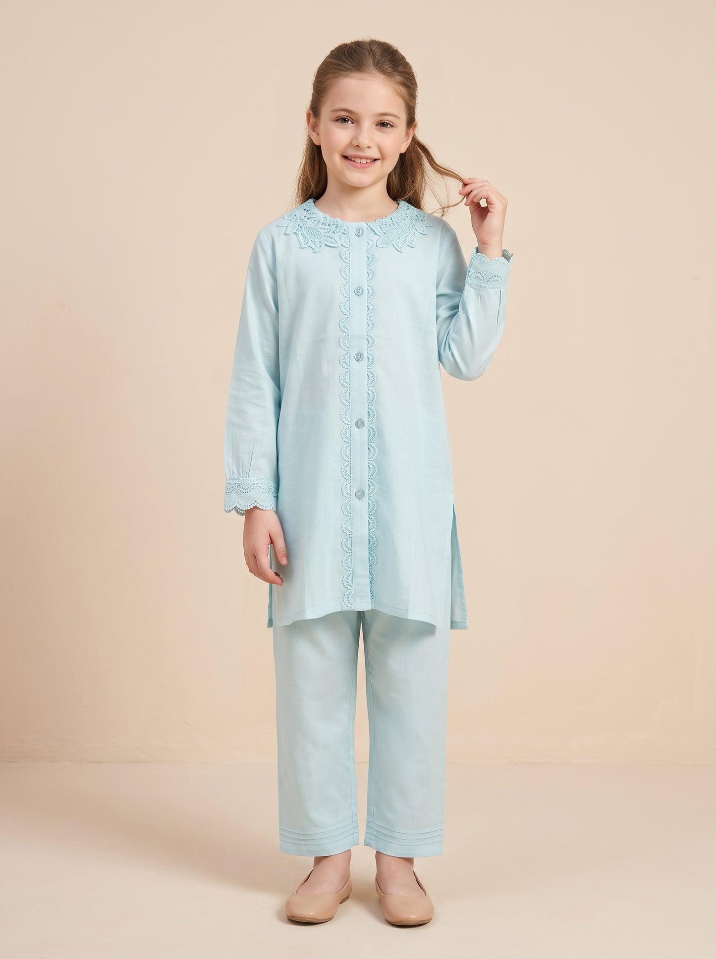 Cotton Solid Cord Set 1643 Blue