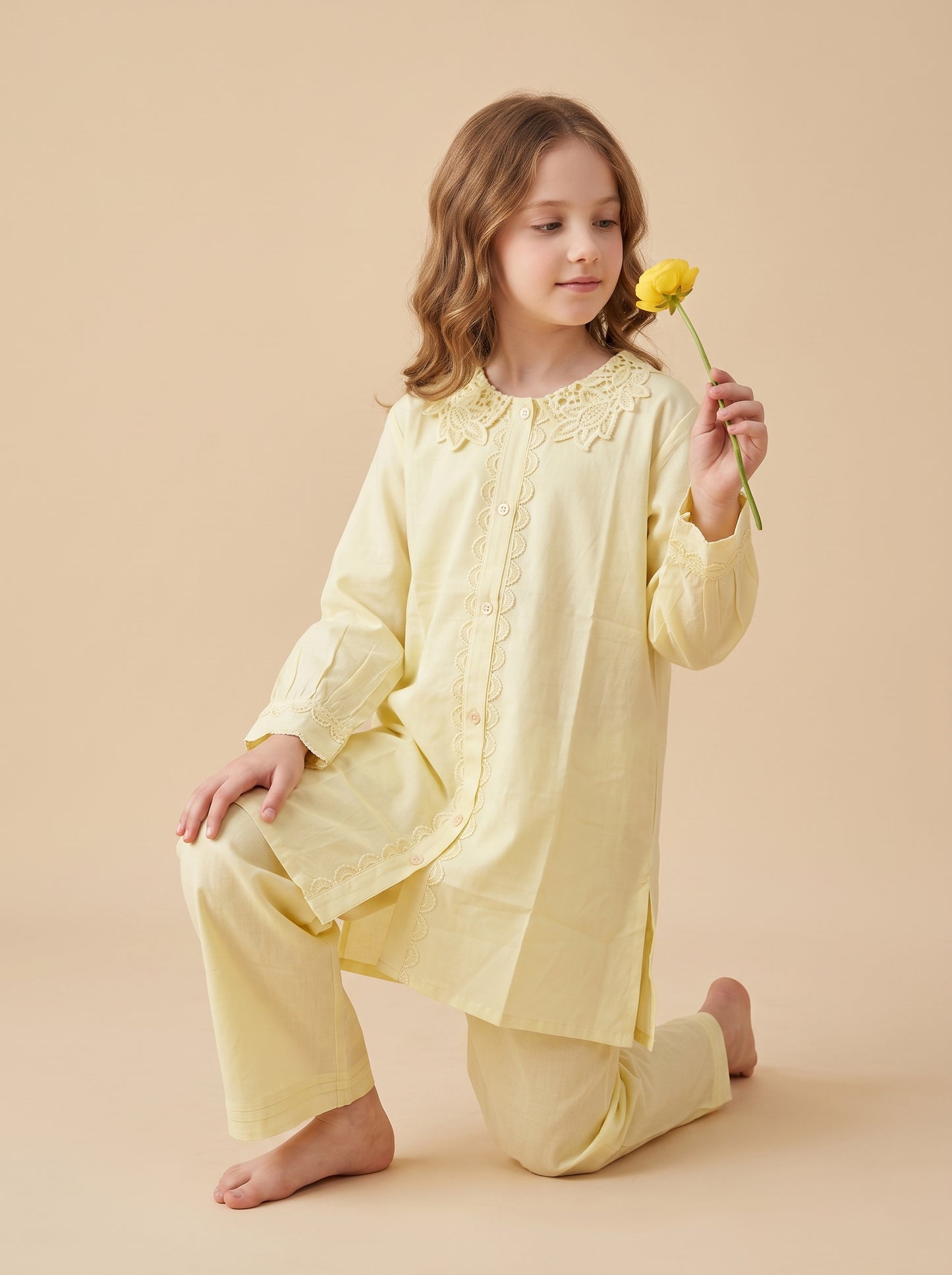 Cotton Solid Cord Set 1645 Yellow