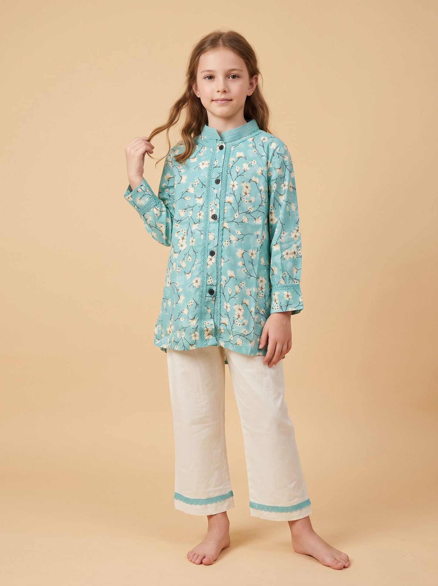 Cotton Printed Cord Set 1675 Blue