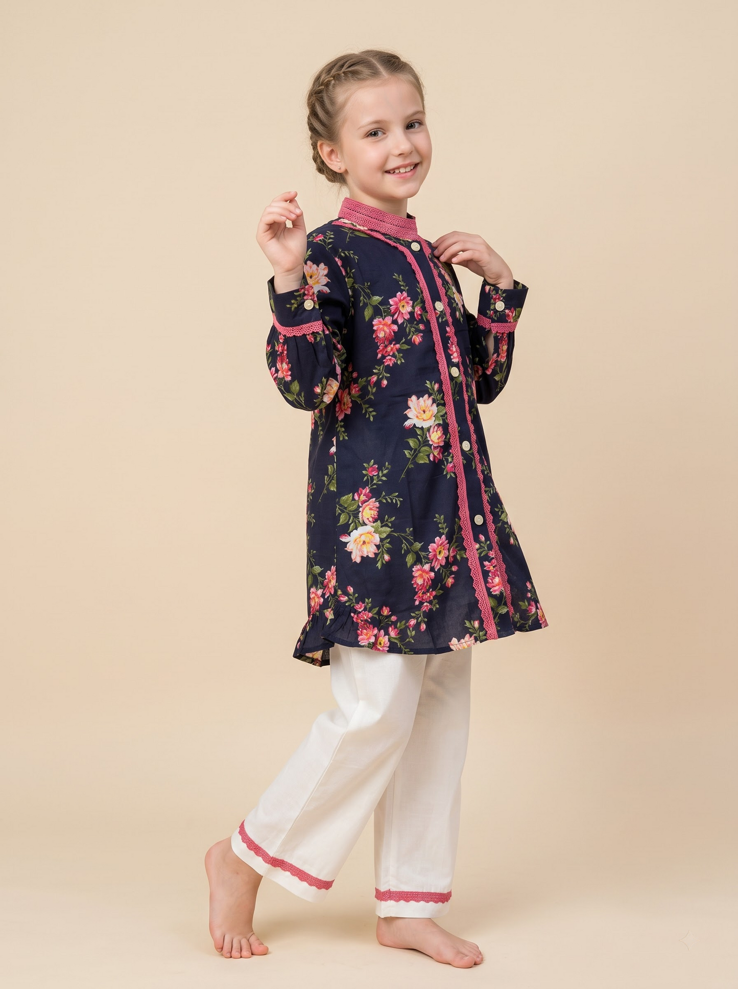 Cotton Printed cord Set 1685 Blue