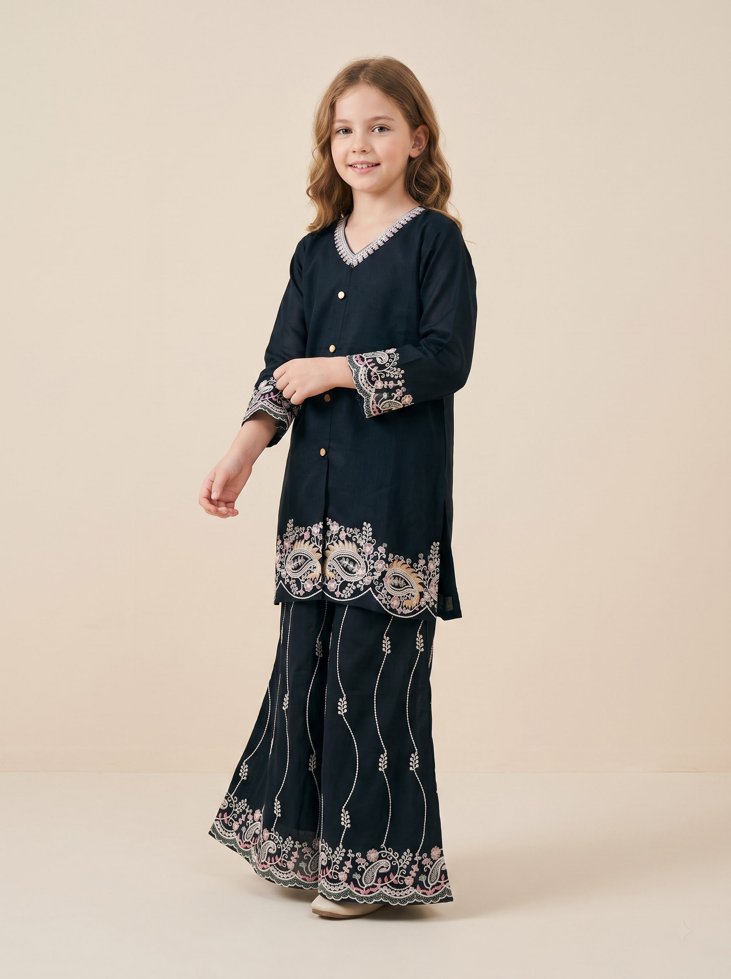 Georgette Embroidery Plazo Set 1687 Blue