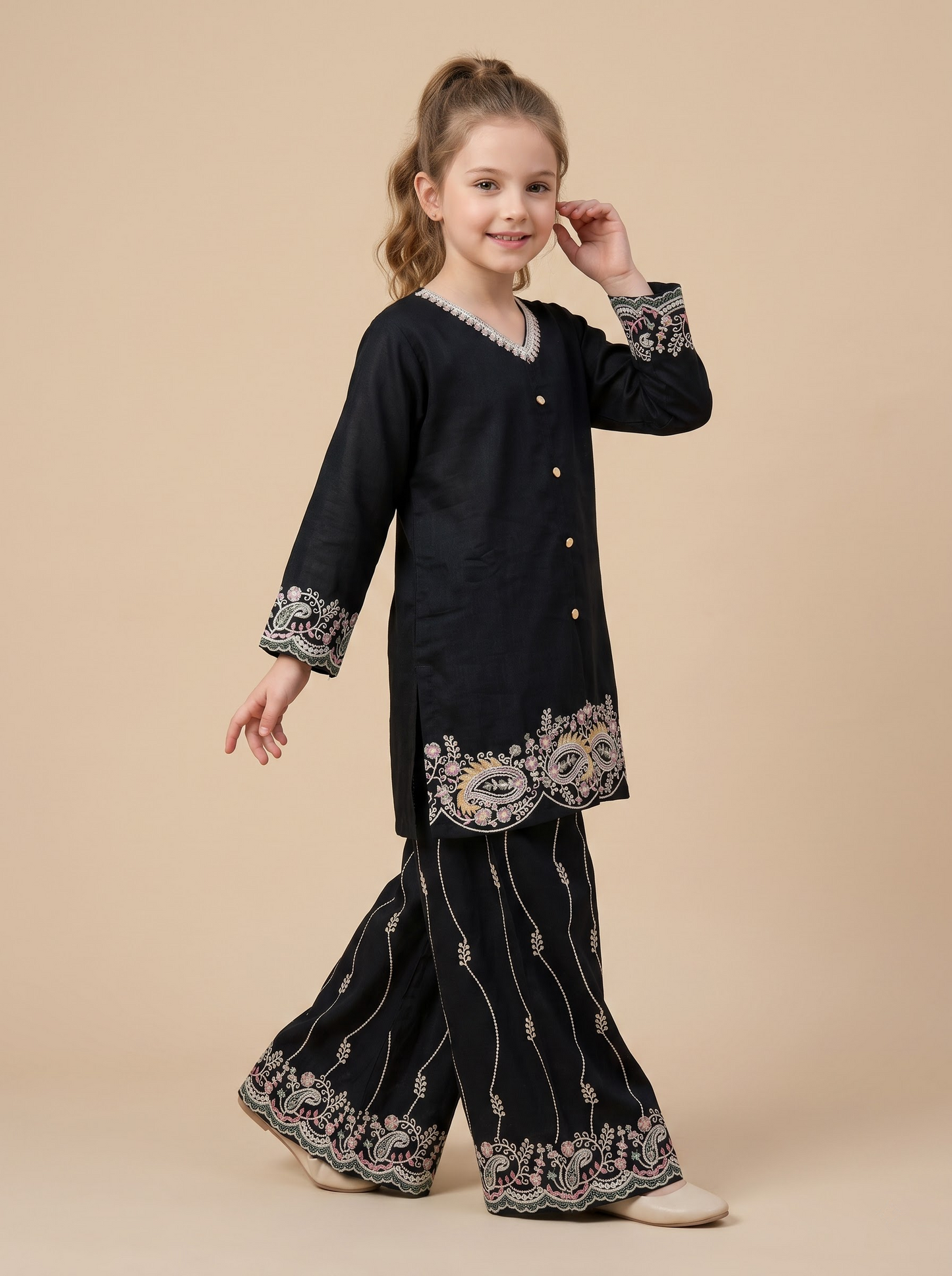 Georgette Embroidery Plazo Set 1687 Blue