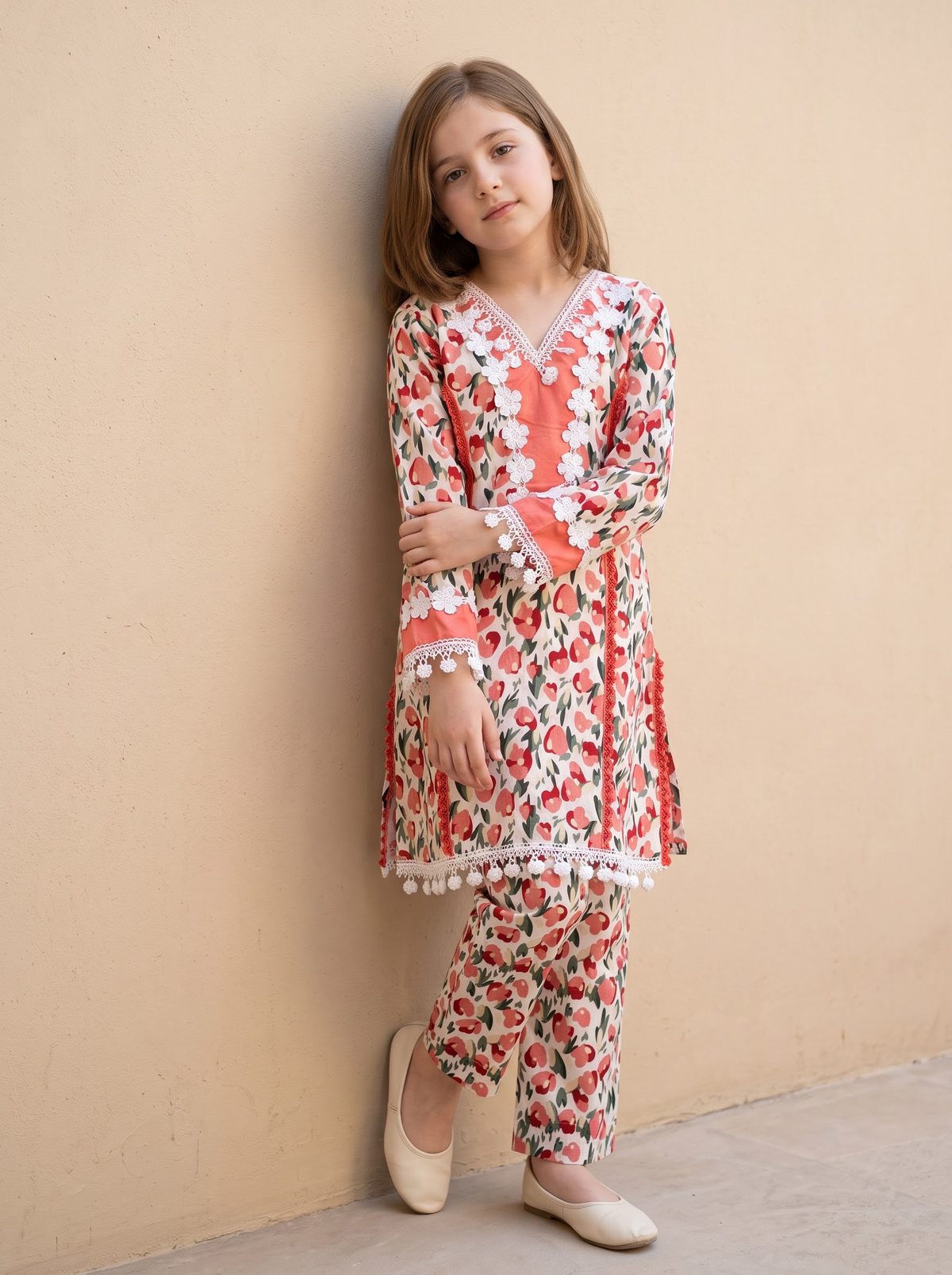 Cotton Printed Kurti Set 1711 Pink