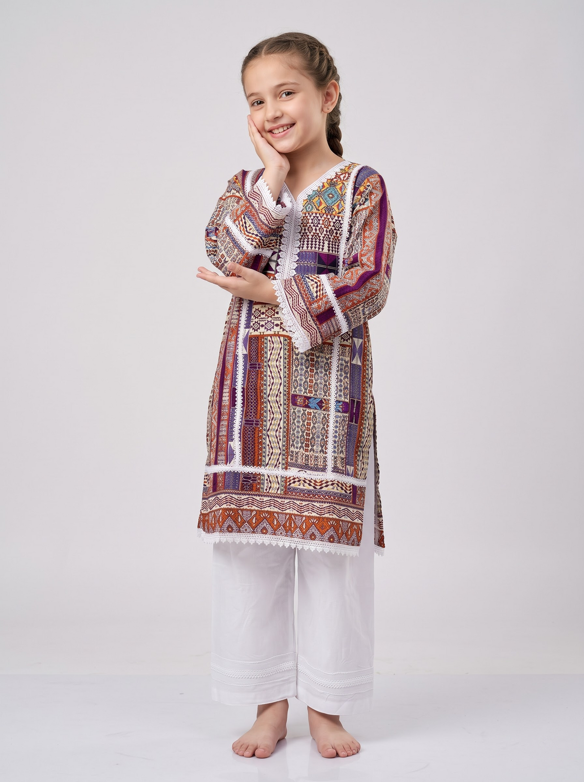 Cotton Printed Kurti Set 1757 Multi colour