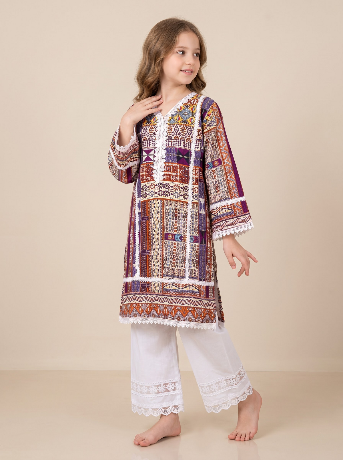 Cotton Printed Kurti Set 1757 Multi colour