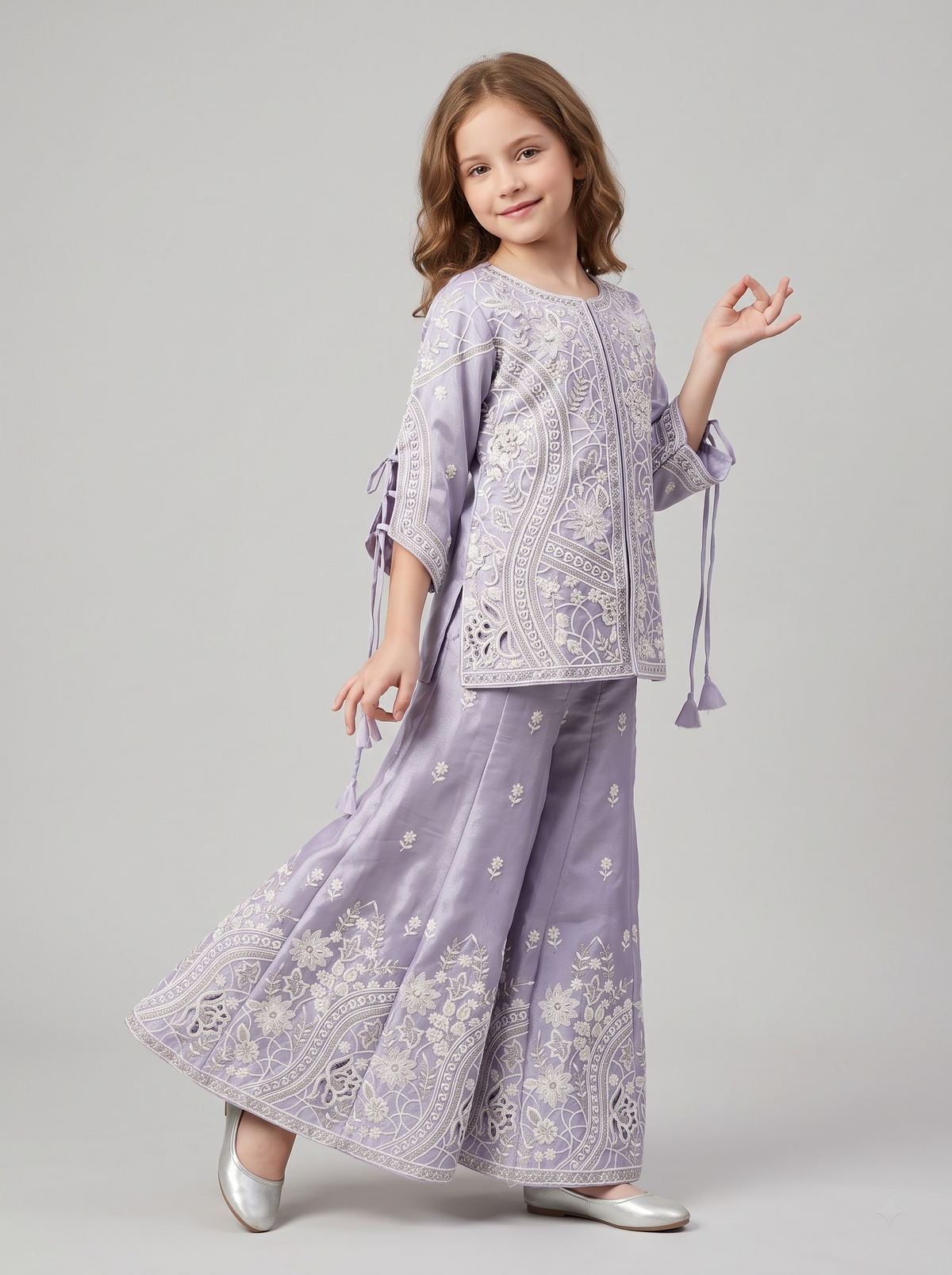 Georgette Hand Work Plazo Set 1763 Purple