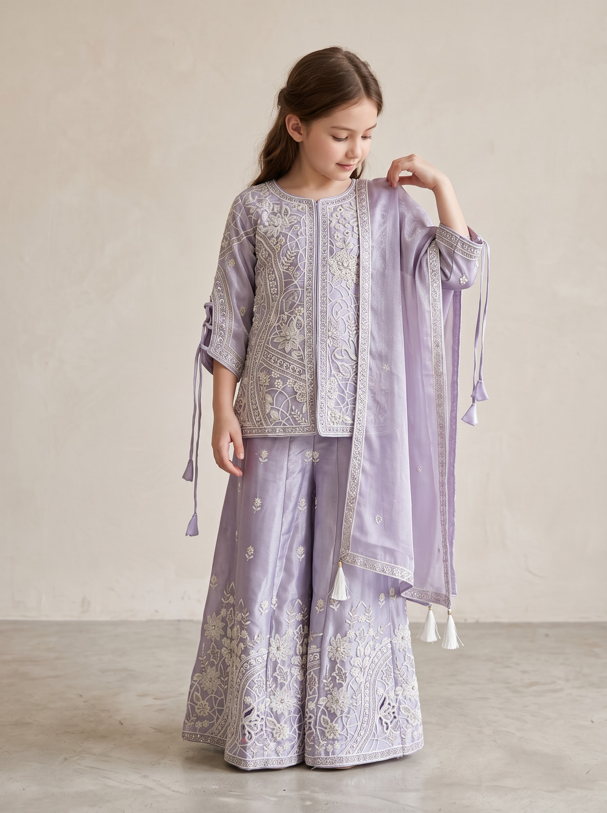 Georgette Hand Work Plazo Set 1763 Purple