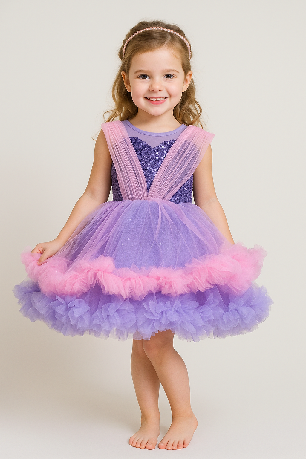 Lavender Stardust Frock = ss =1003