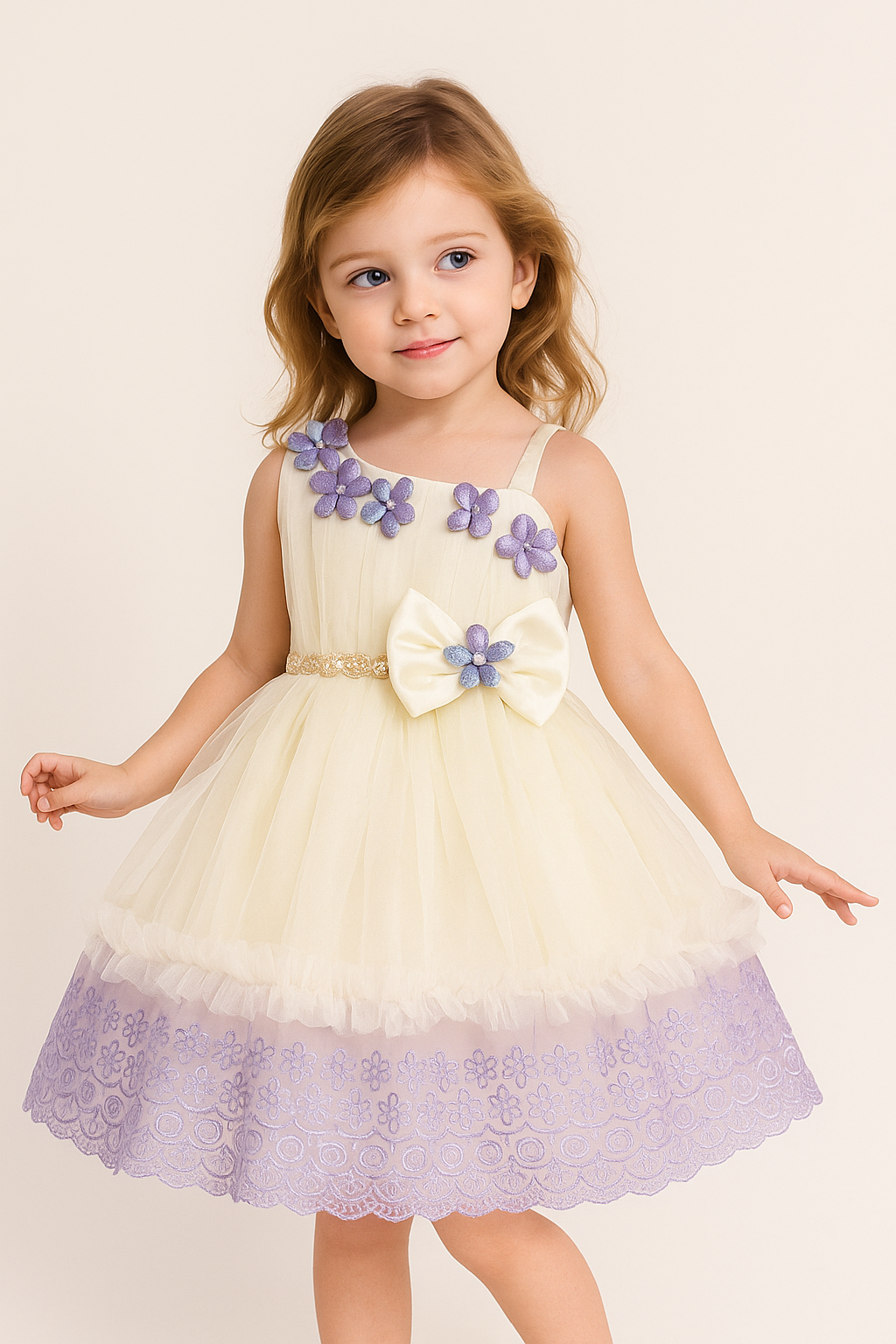 Aqua Petal Charm Frock = ss= 1004 Purple
