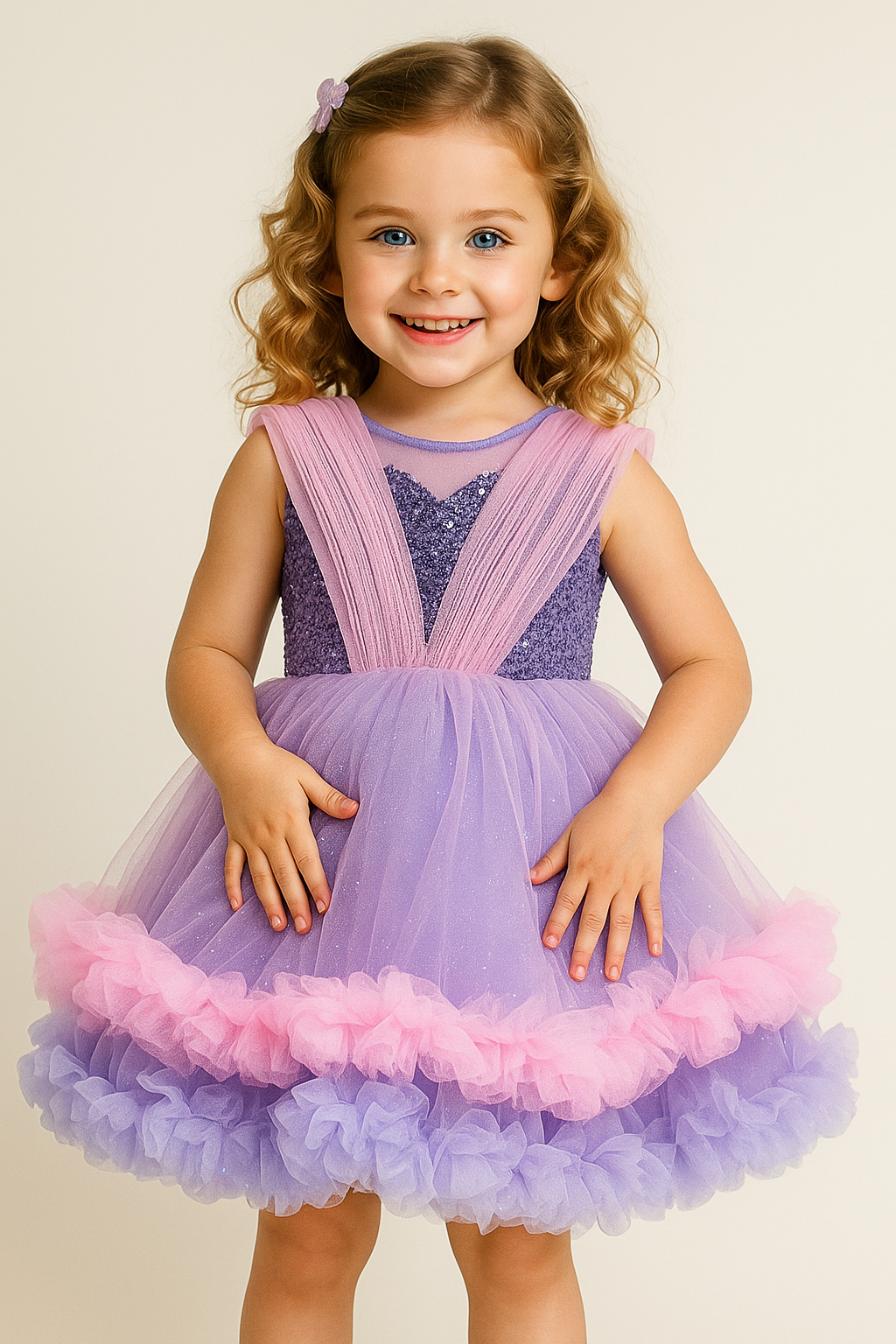 Lavender Stardust Frock = ss =1003