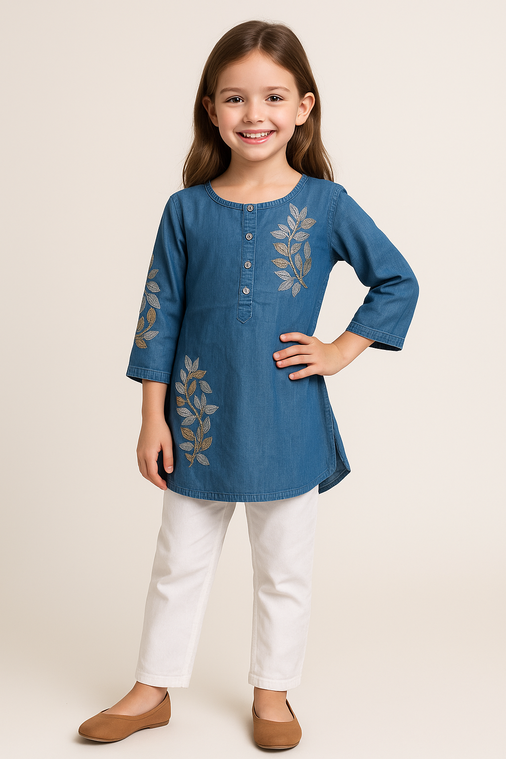 Denim Cotton Cord Set 1011